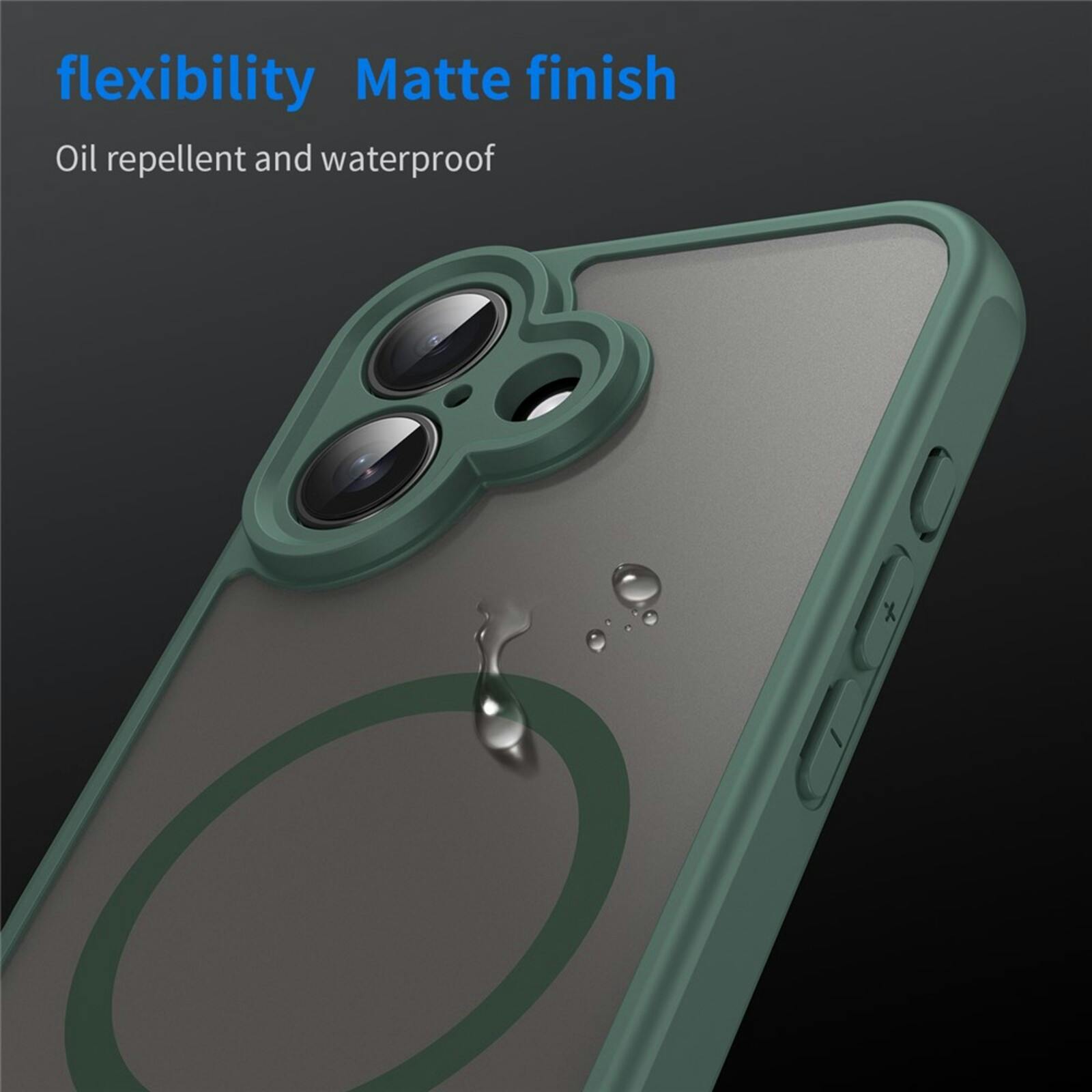 Mocaa Apple iPhone 16 Slim Anti-Shock MagSafe Hoesje Groen