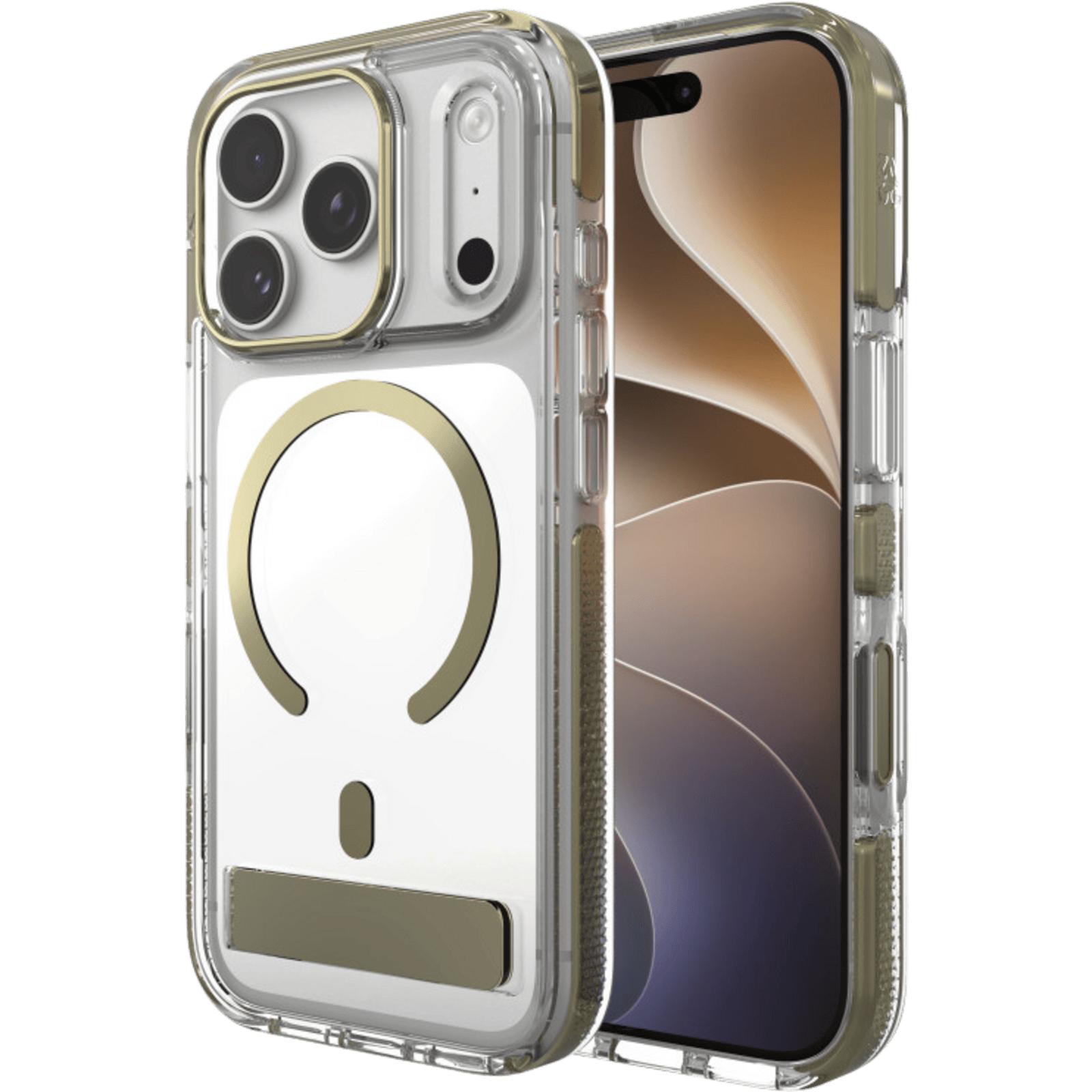 ZAGG iPhone 17 Pro / 18 Pro Santa Cruz MagSafe Hoesje met Kickstand Goud