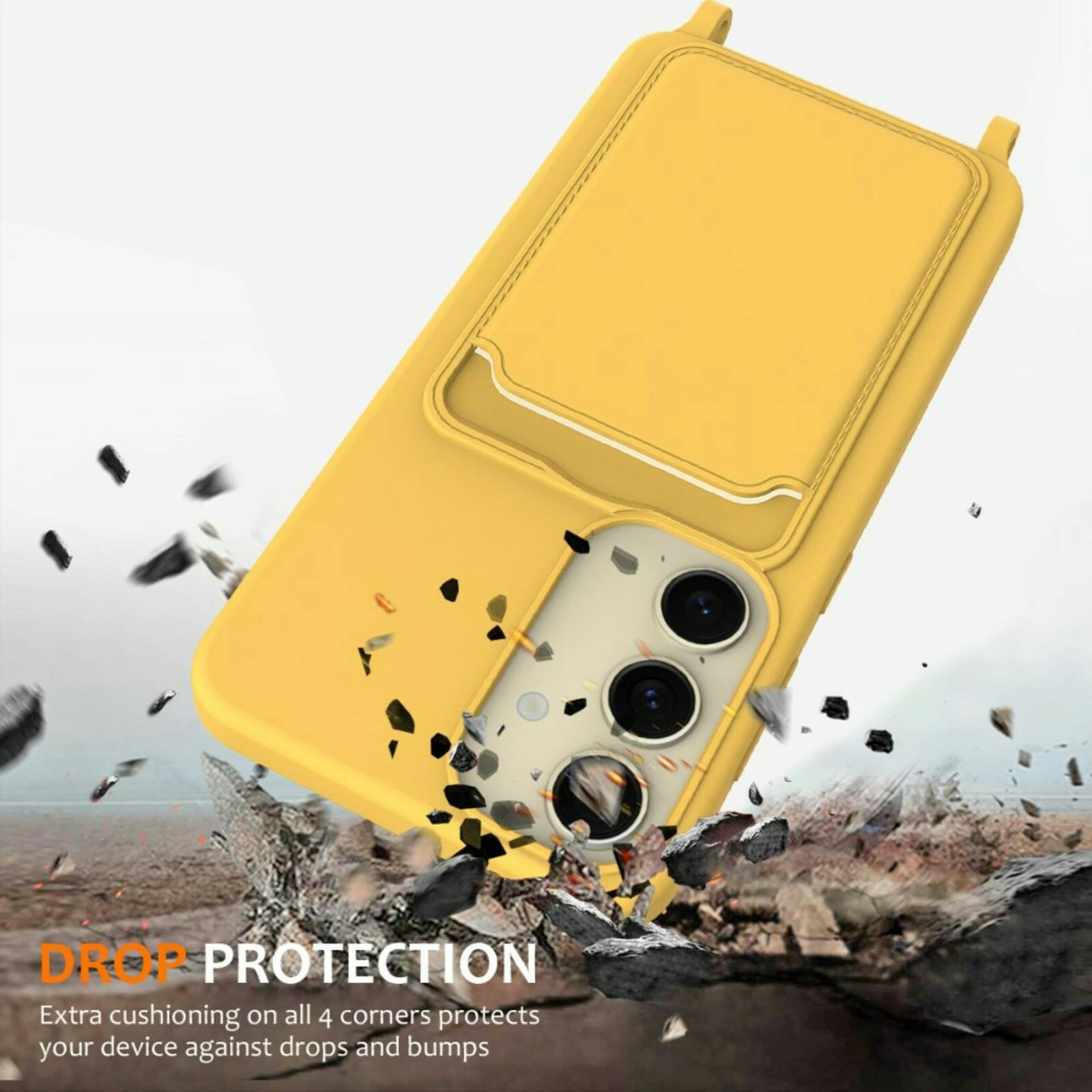 CaseBody Samsung A55 Koordhoesje met Kaarthouder Geel