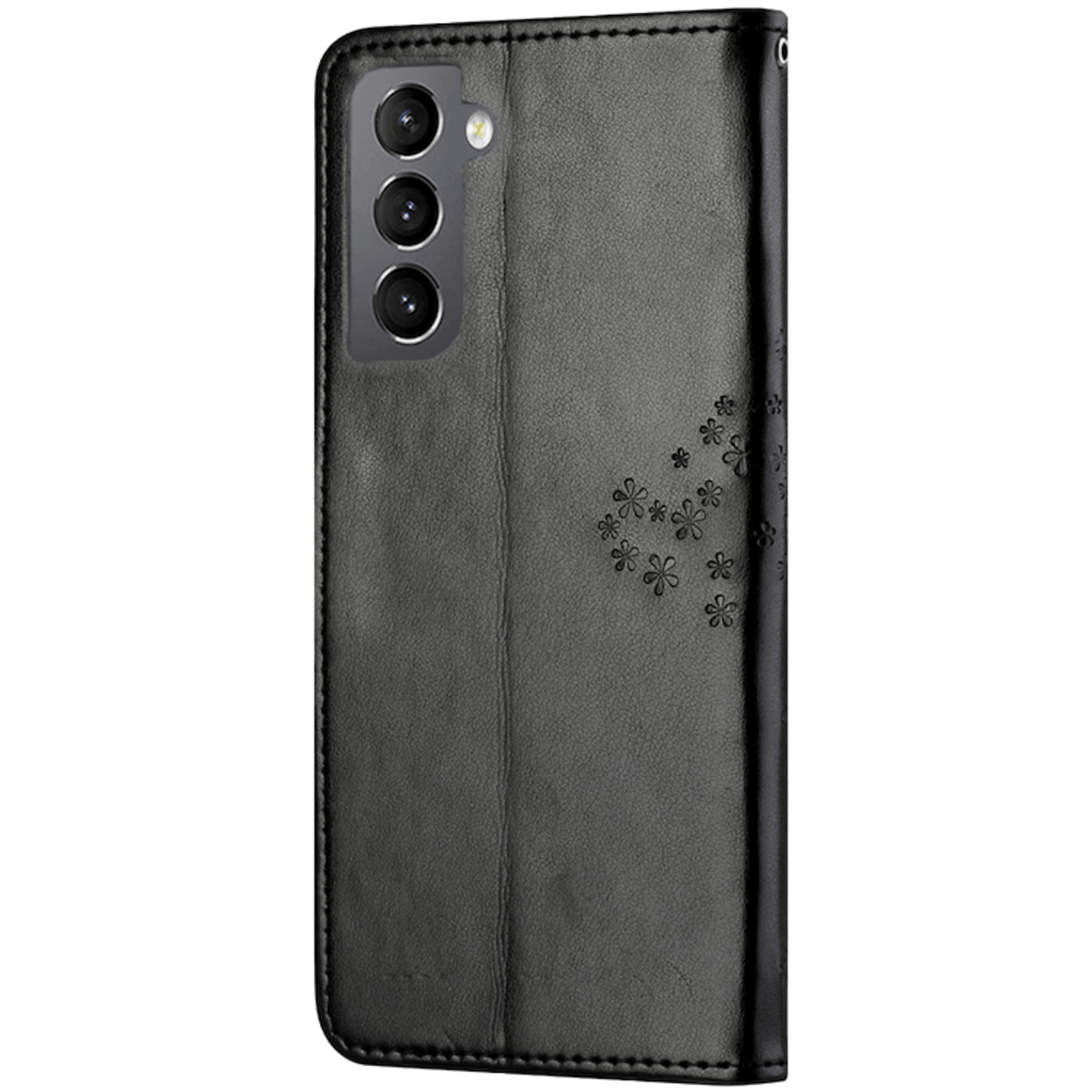 Comfycase Samsung Galaxy S21 Plus Bookcase Hoesje Uiltjes Zwart