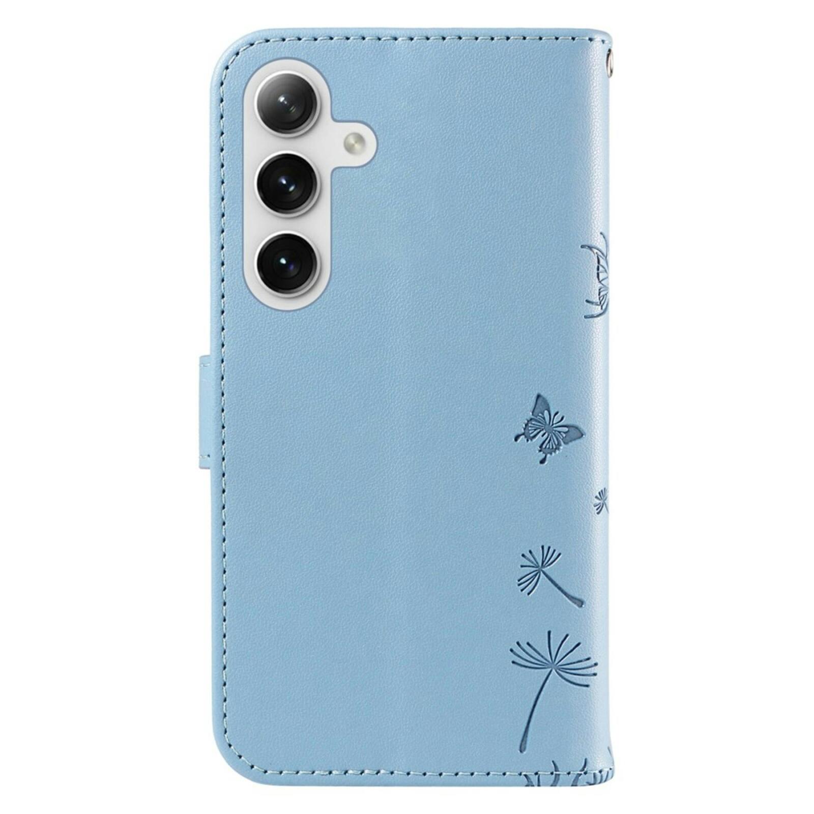 Comfycase Samsung S25 Plus / S24 Plus Dandelion Bookcase Hoesje Lichtblauw