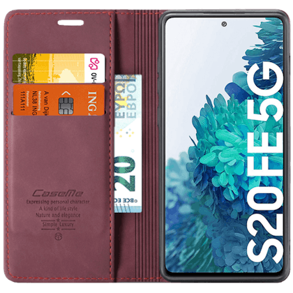 Caseme Samsung Galaxy S20 FE Business Wallet Bookcase Hoesje Rood