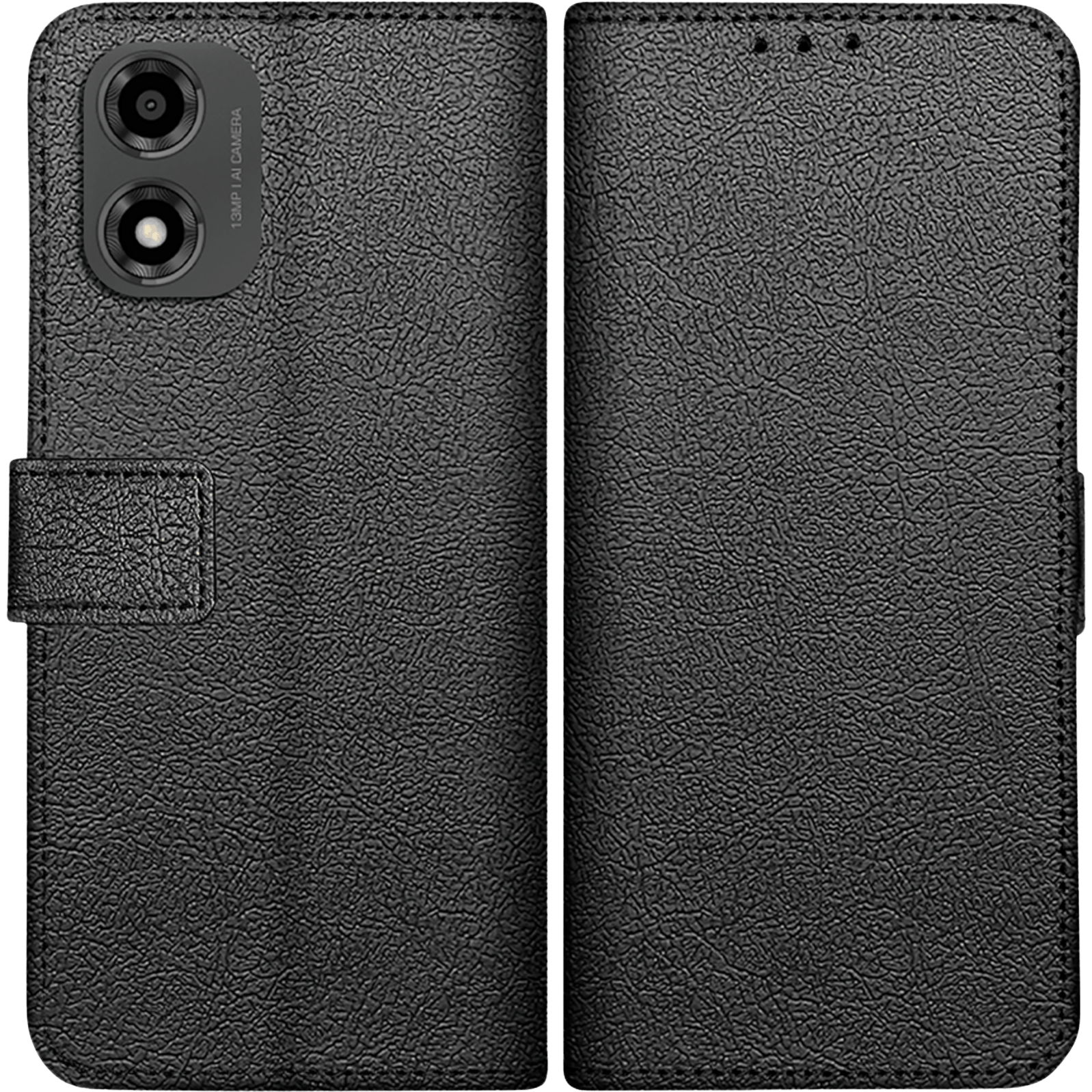 Just in Case Motorola Moto G04(s) / G24 (Power) Portemonnee Hoesje Zwart - Voorkant & achterkant