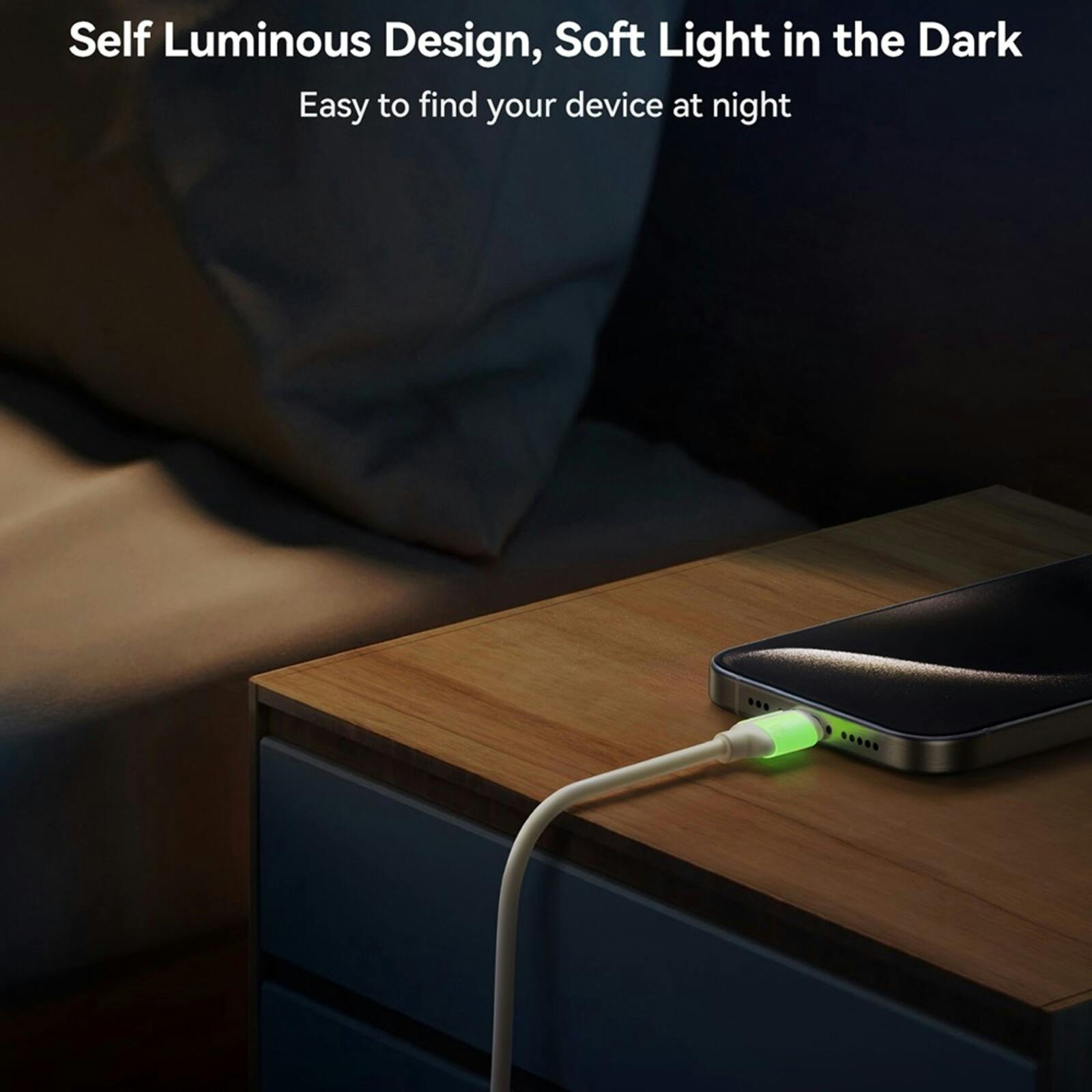 Joyroom 60W USB-C Zacht Gewoven Oplaadkabel Beige 2m