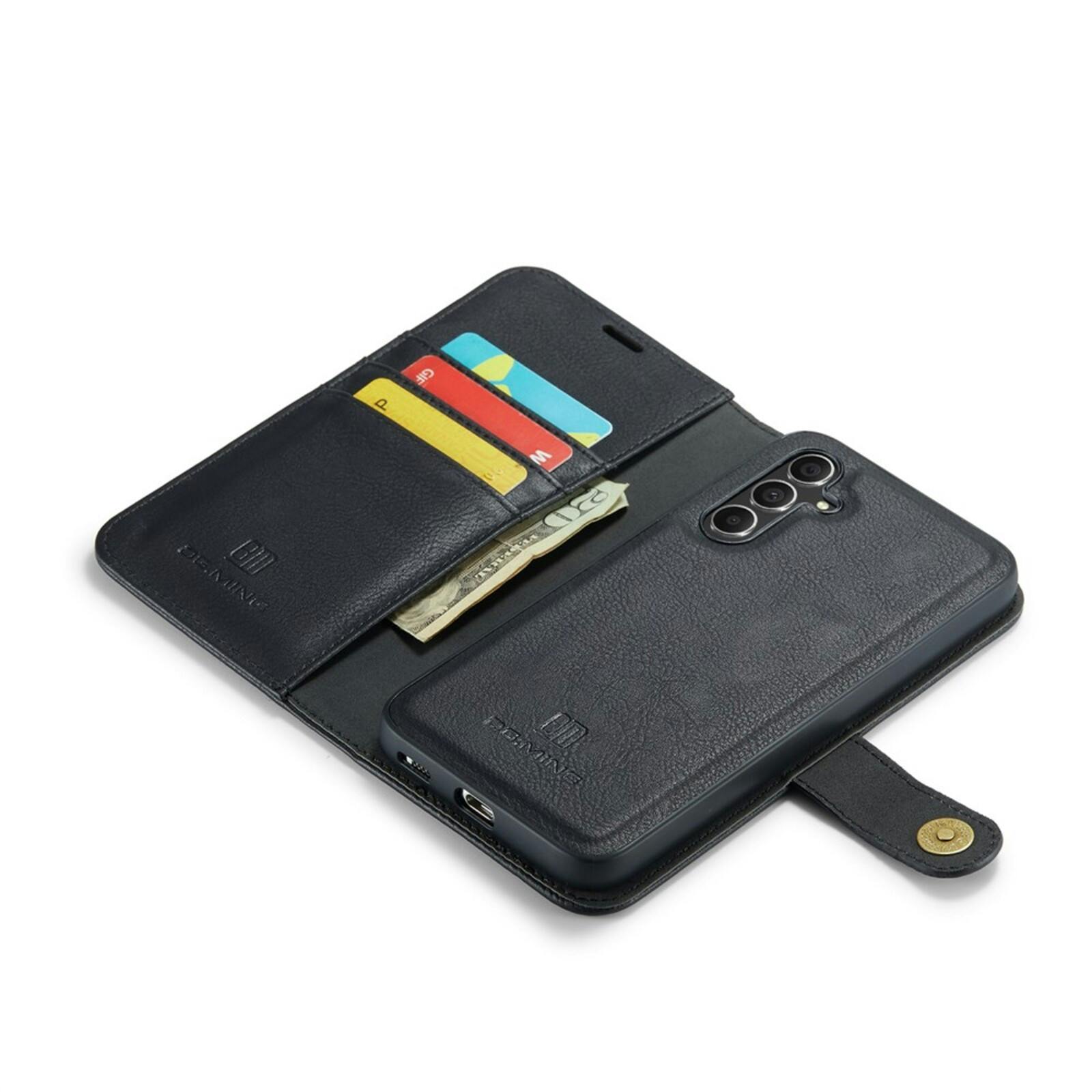 DG.MING Samsung Galaxy S25 Lederen 2-in-1 Wallet Hoesje Zwart