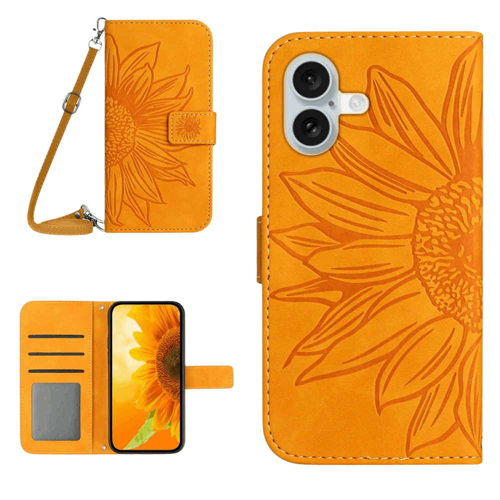 Mocaa Apple iPhone 17 Sunflower Bookcase met Koord Geel