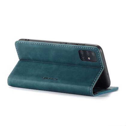 Caseme Galaxy A51 Retro Wallet Case Blue