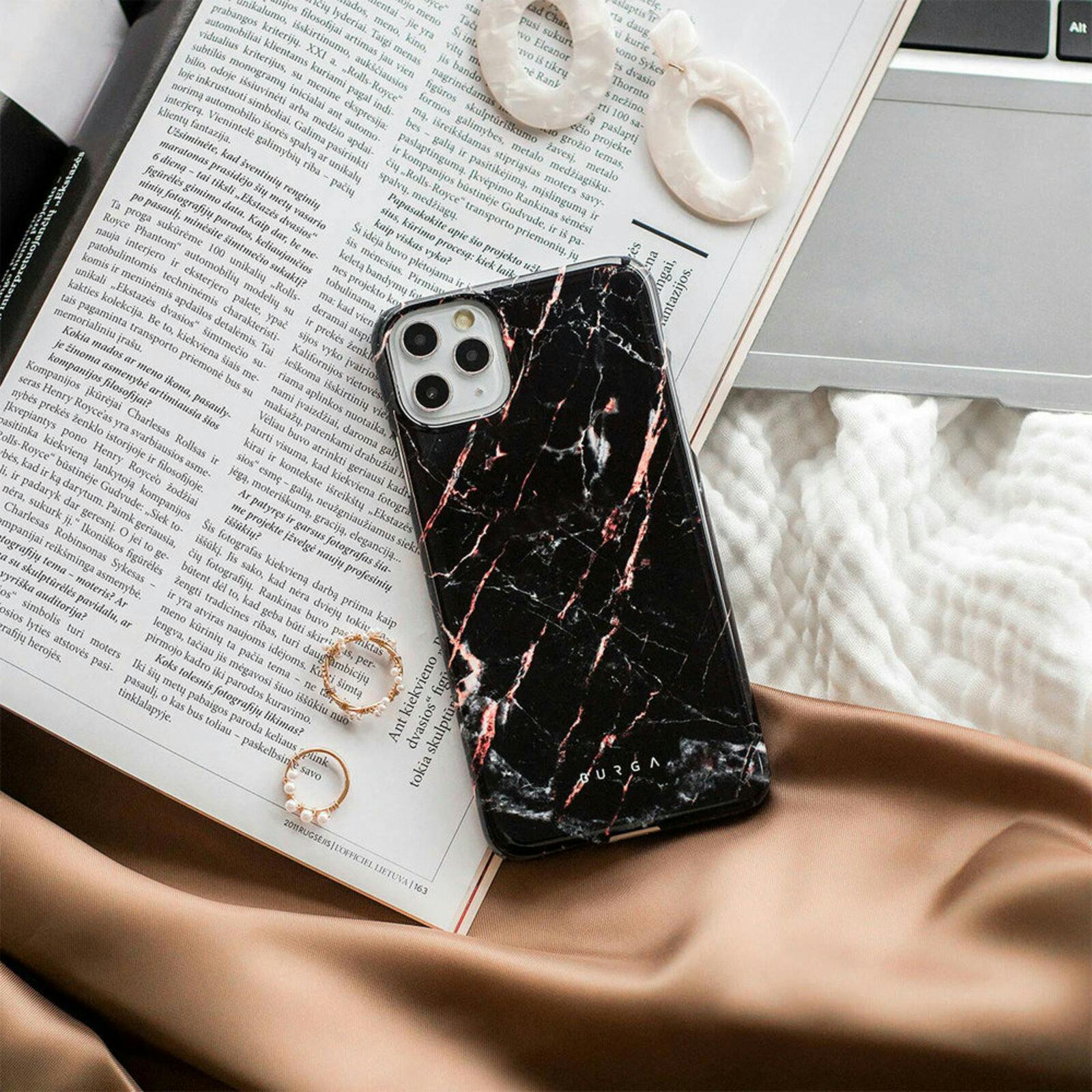 Burga iPhone 15 Hoesje Rose Gold Marble