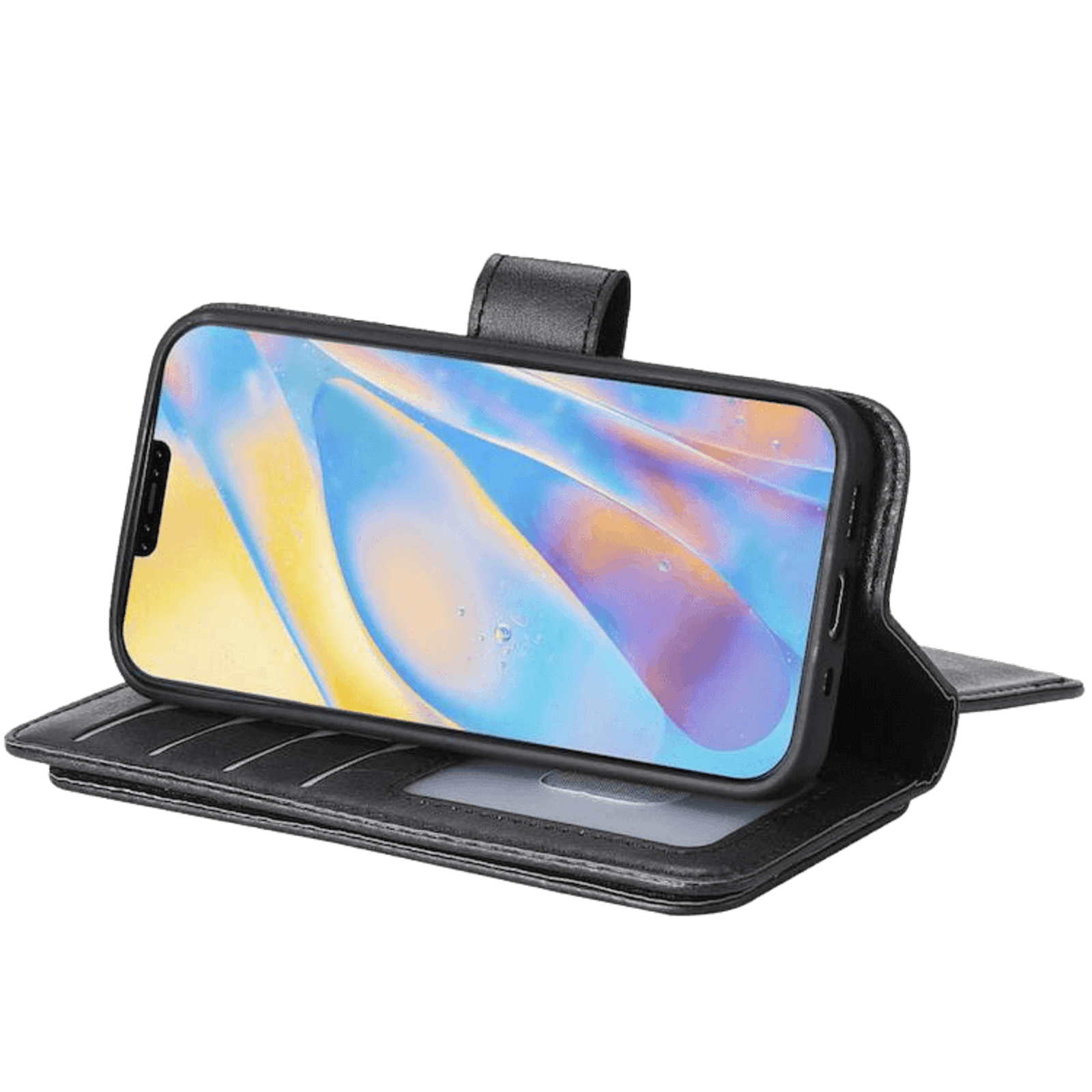 TwoTone iPhone 12 (Pro) Luxury Wallet Zwart