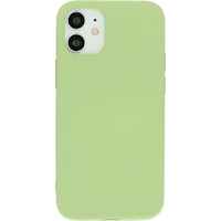 Mobiparts iPhone 12 (Pro) Siliconen Hoesje Pistache Green - Voorkant