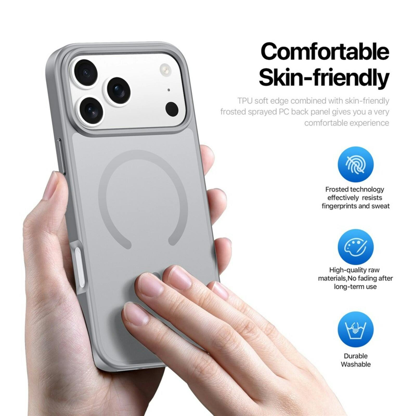 DUX DUCIS iPhone 17 Pro Mat Yind MagSafe Hoesje Grijs