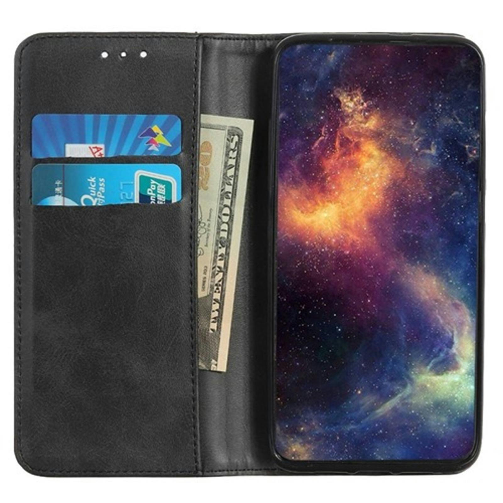 CaseBody Samsung Galaxy A55 Real Leather Wallet Hoesje Zwart