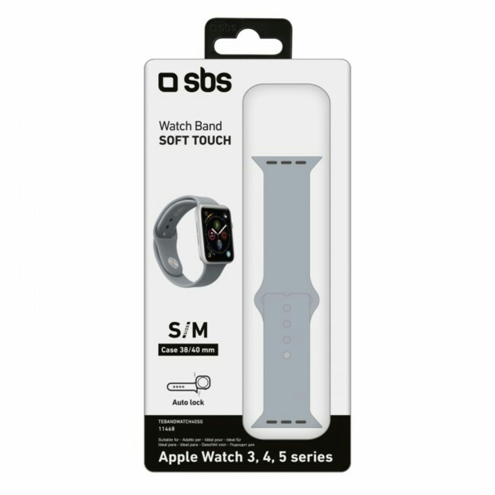 SBS Apple Watch Series 3/4/5/6/7/8/SE 40mm Band Grijs