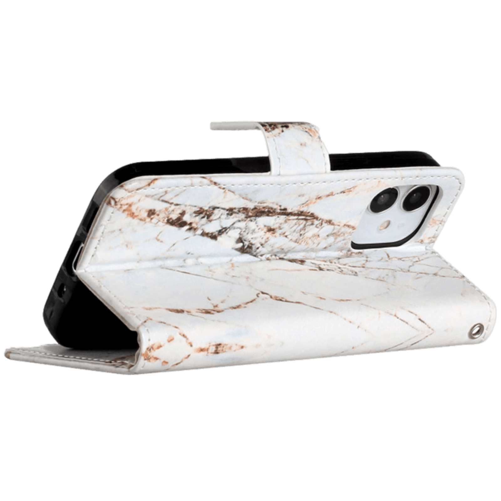 Comfycase iPhone 12 Mini Bookcase Hoesje Wit Marmer