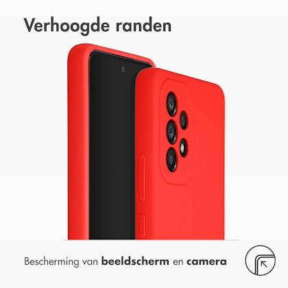 Accezz Galaxy A53 Liquid Siliconen Hoesje Rood - Voorkant & achterkant