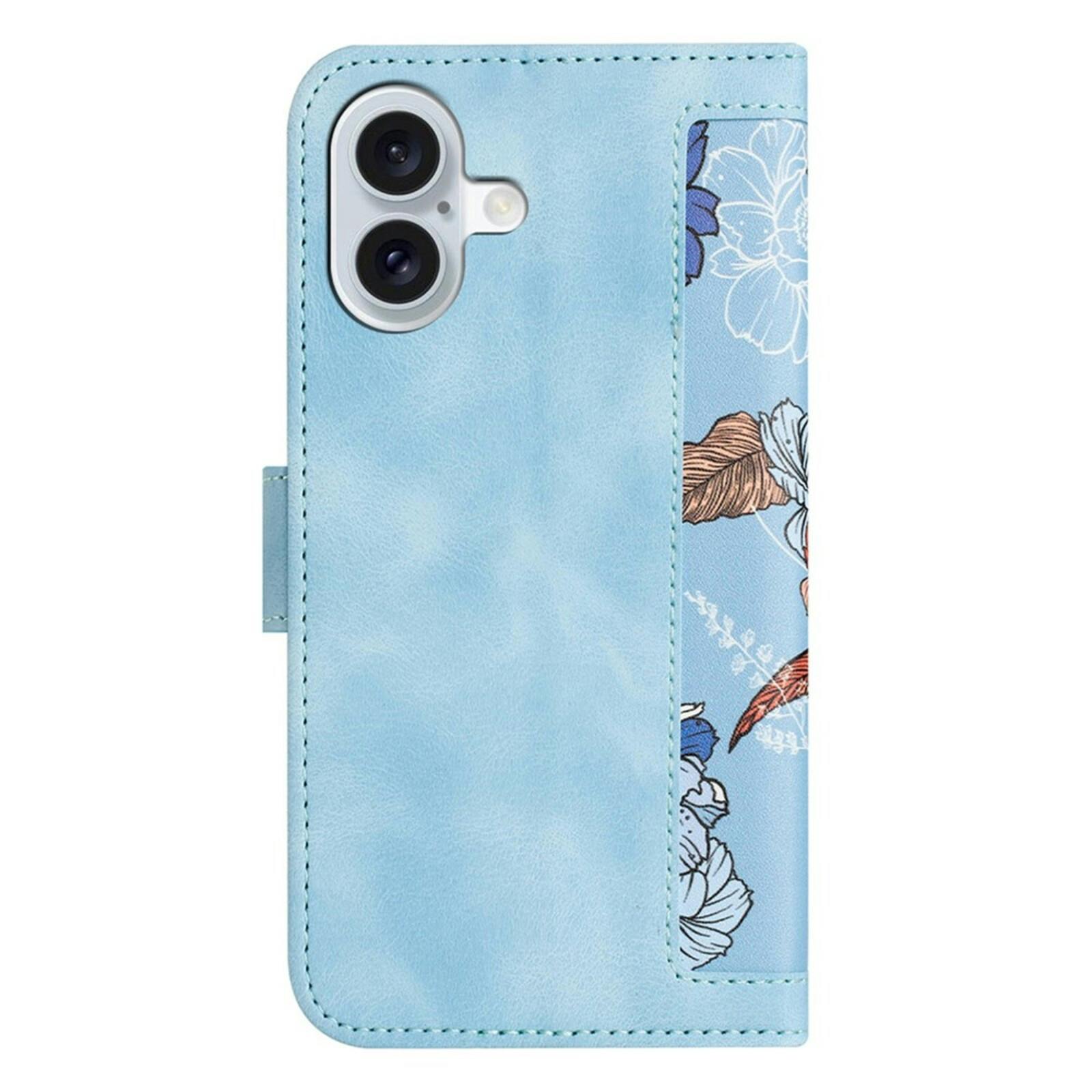 Mocaa Apple iPhone 17 Floral Series Bookcase Blauw