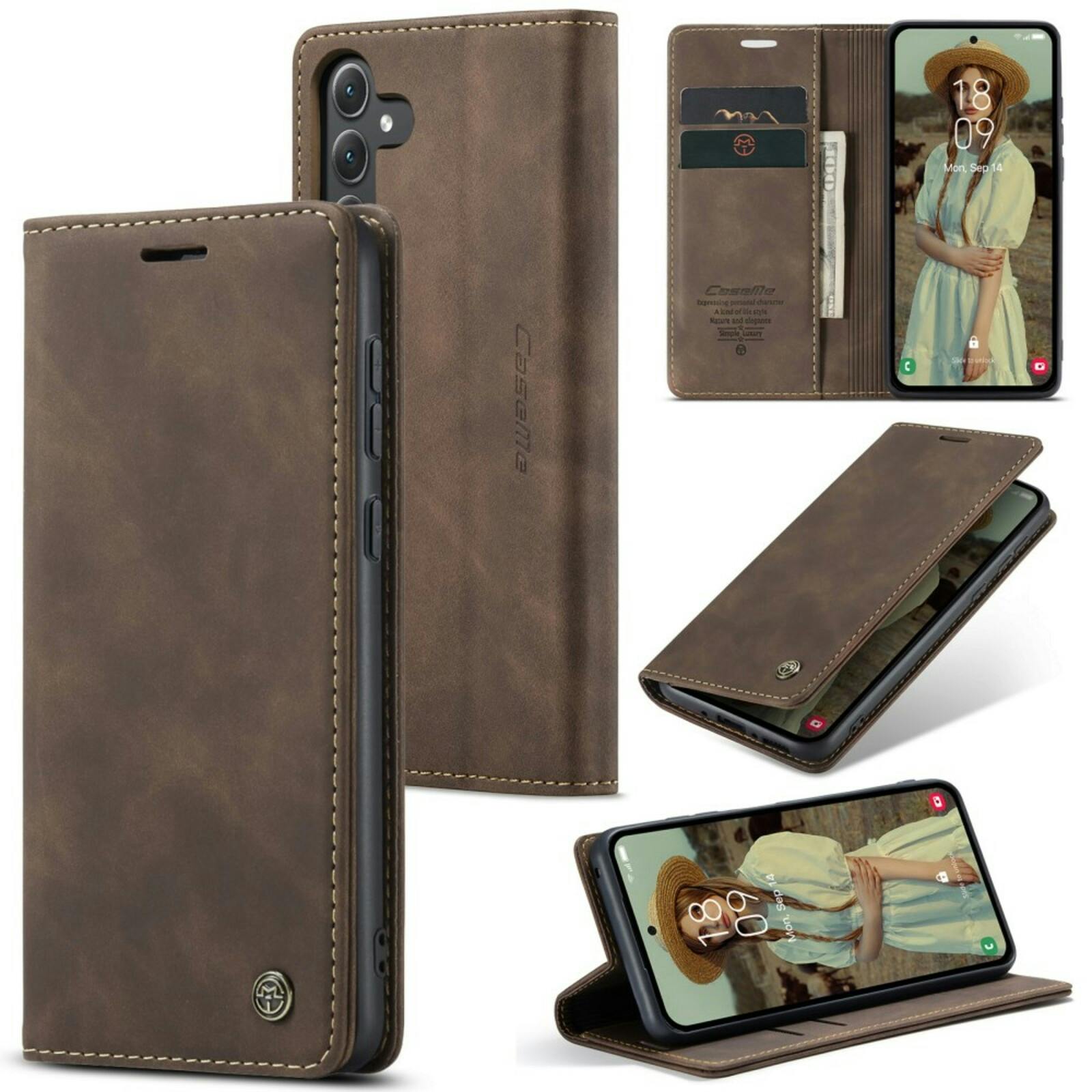 Caseme Samsung A35 Business Wallet Hoesje Bruin