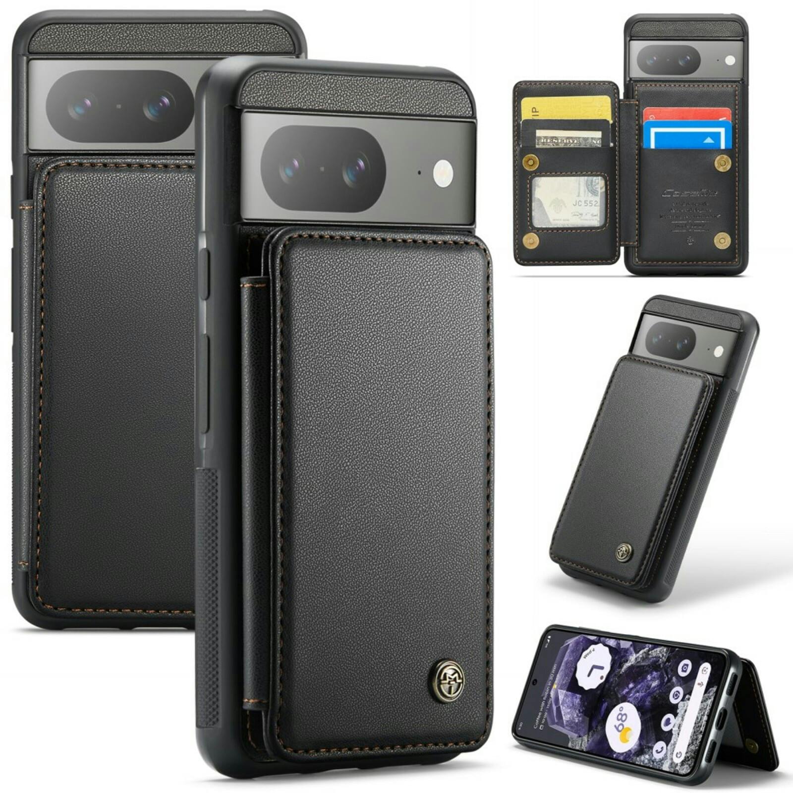 Caseme Google Pixel 8 Wallet Backcover Zwart