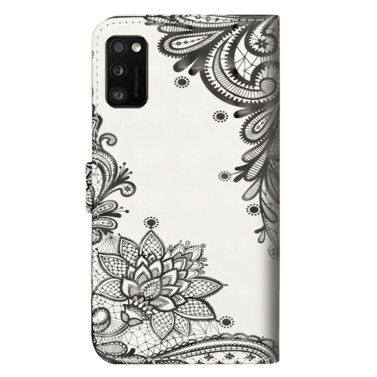 Mocaa Samsung Galaxy A41 Shiny Bookcase Kant Design Meerkleurig