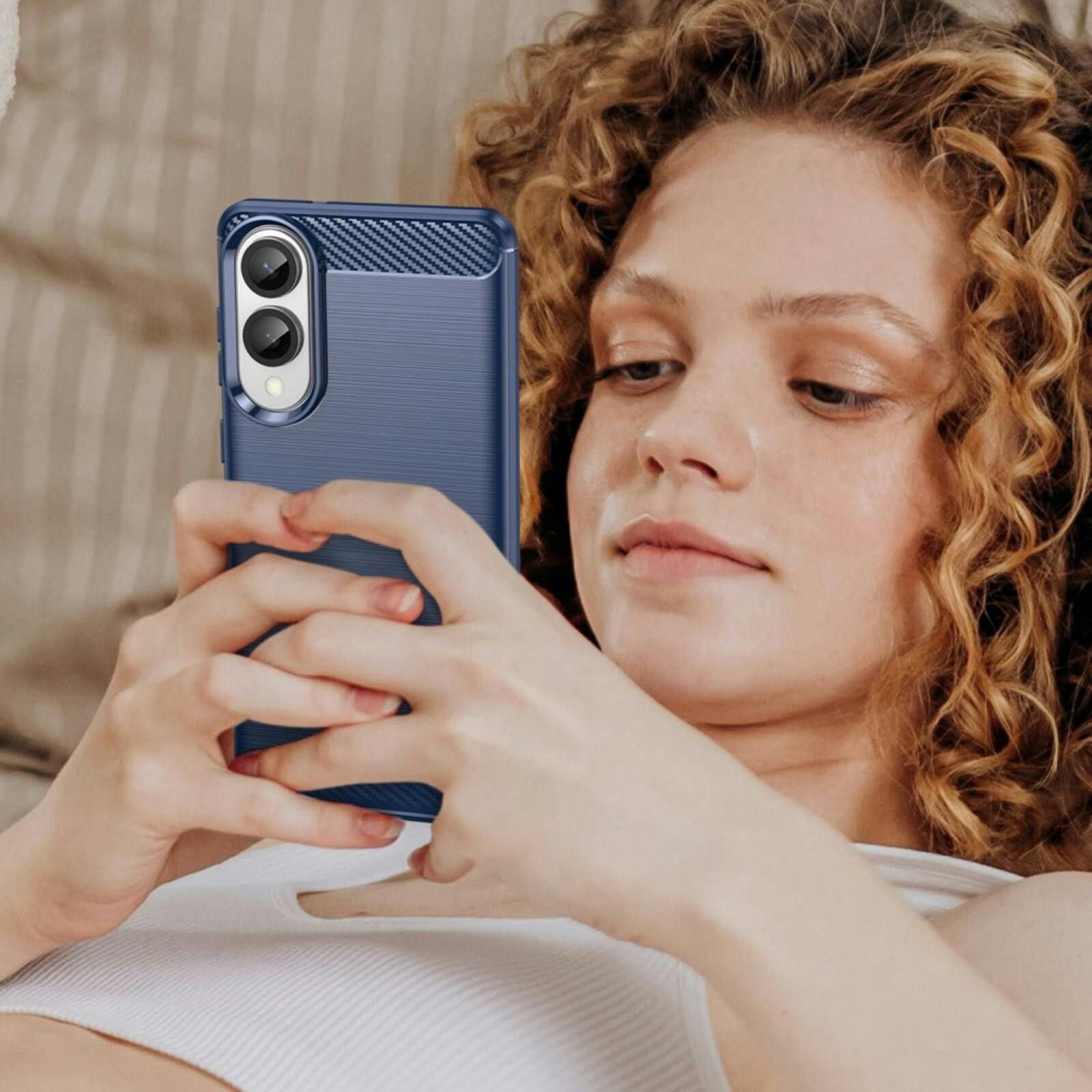 Mocaa Samsung Galaxy S25 Edge Schokbestendig Hoesje Blauw