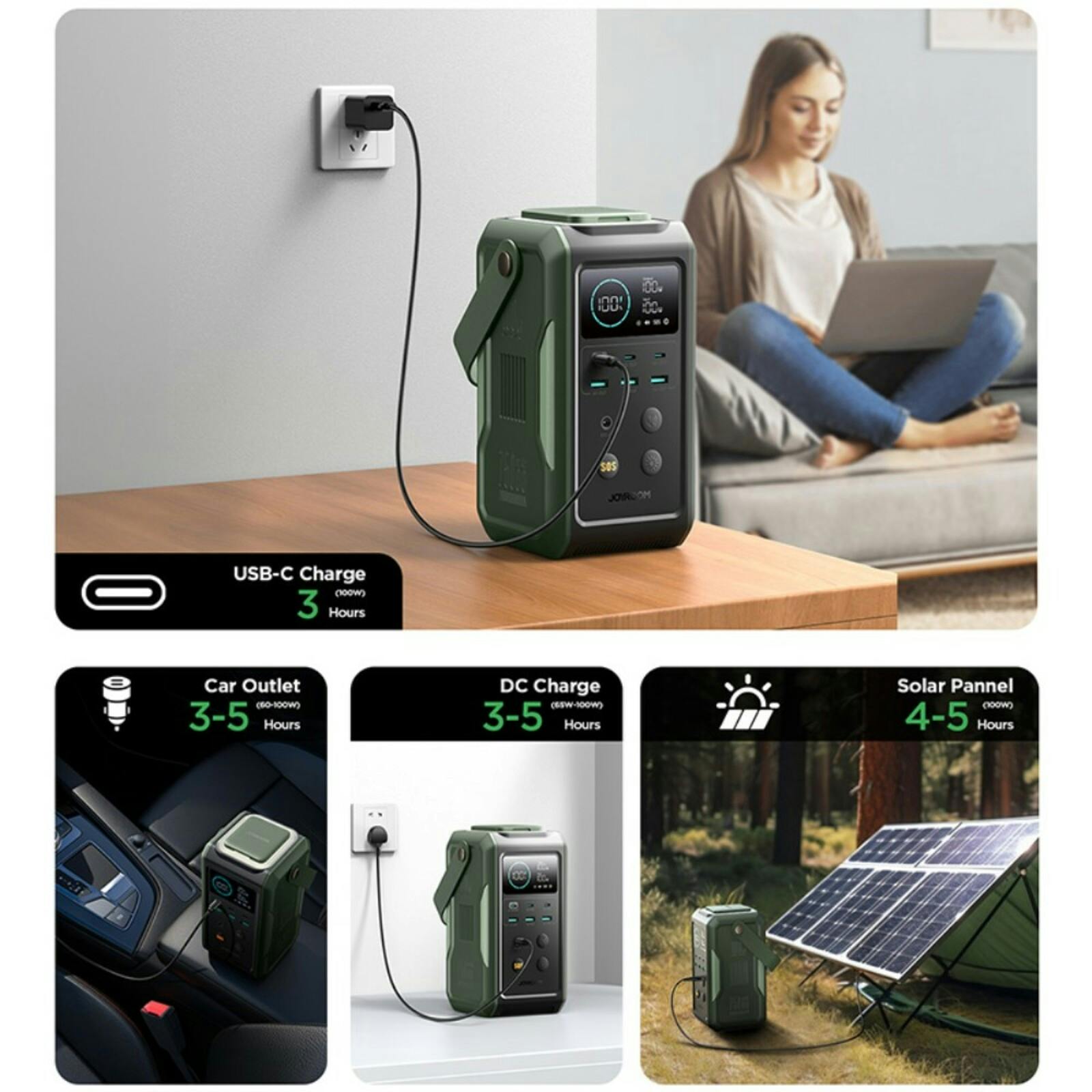 Joyroom 100W 75.000mAh Super Charge Outdoor Power Station Groen 75.000 mAh