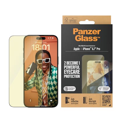 PanzerGlass iPhone 15 Pro Max Screenprotector Met Lichtfilter Transparant