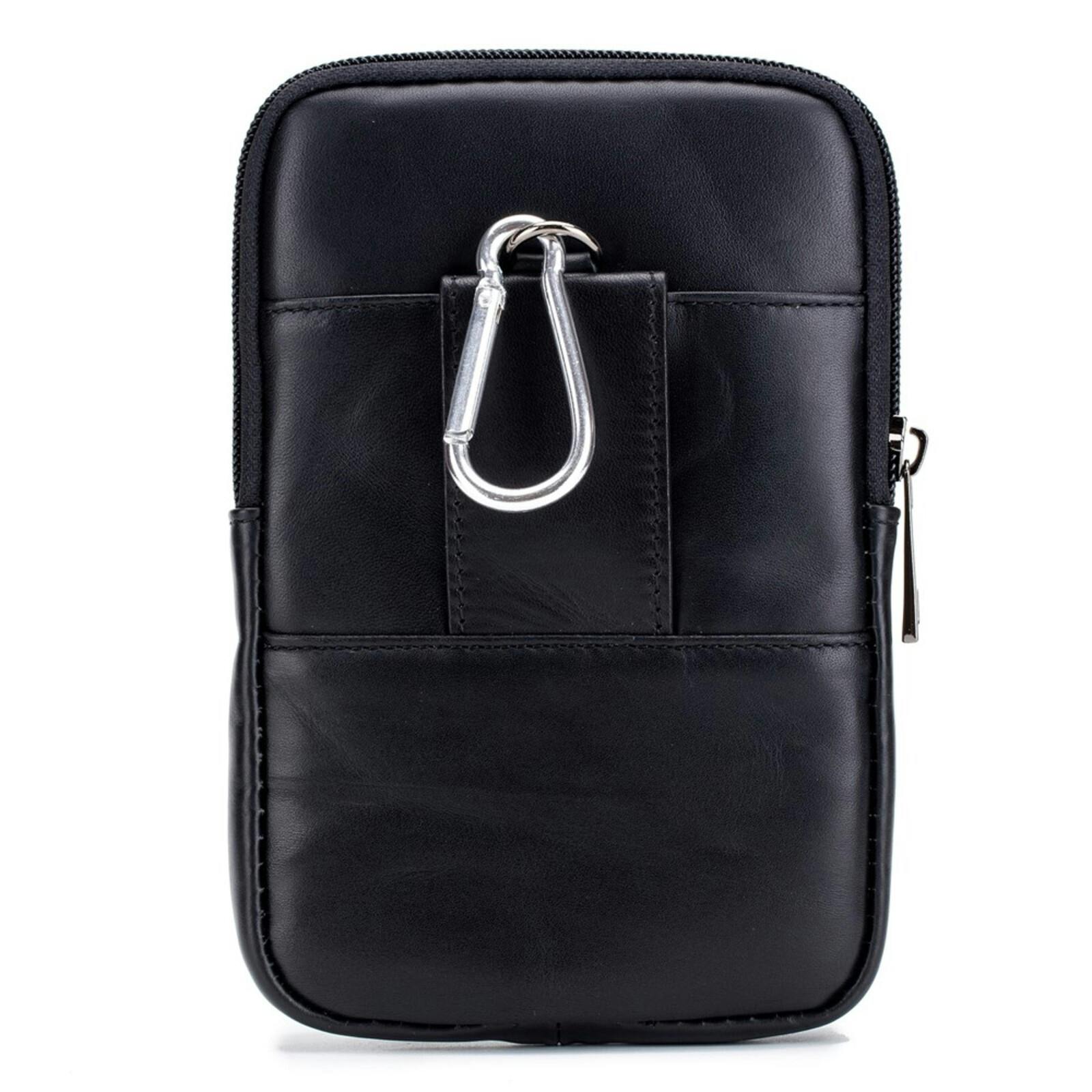 Bullcaptain Vertical Leather Smartphone Pouch Zwart L