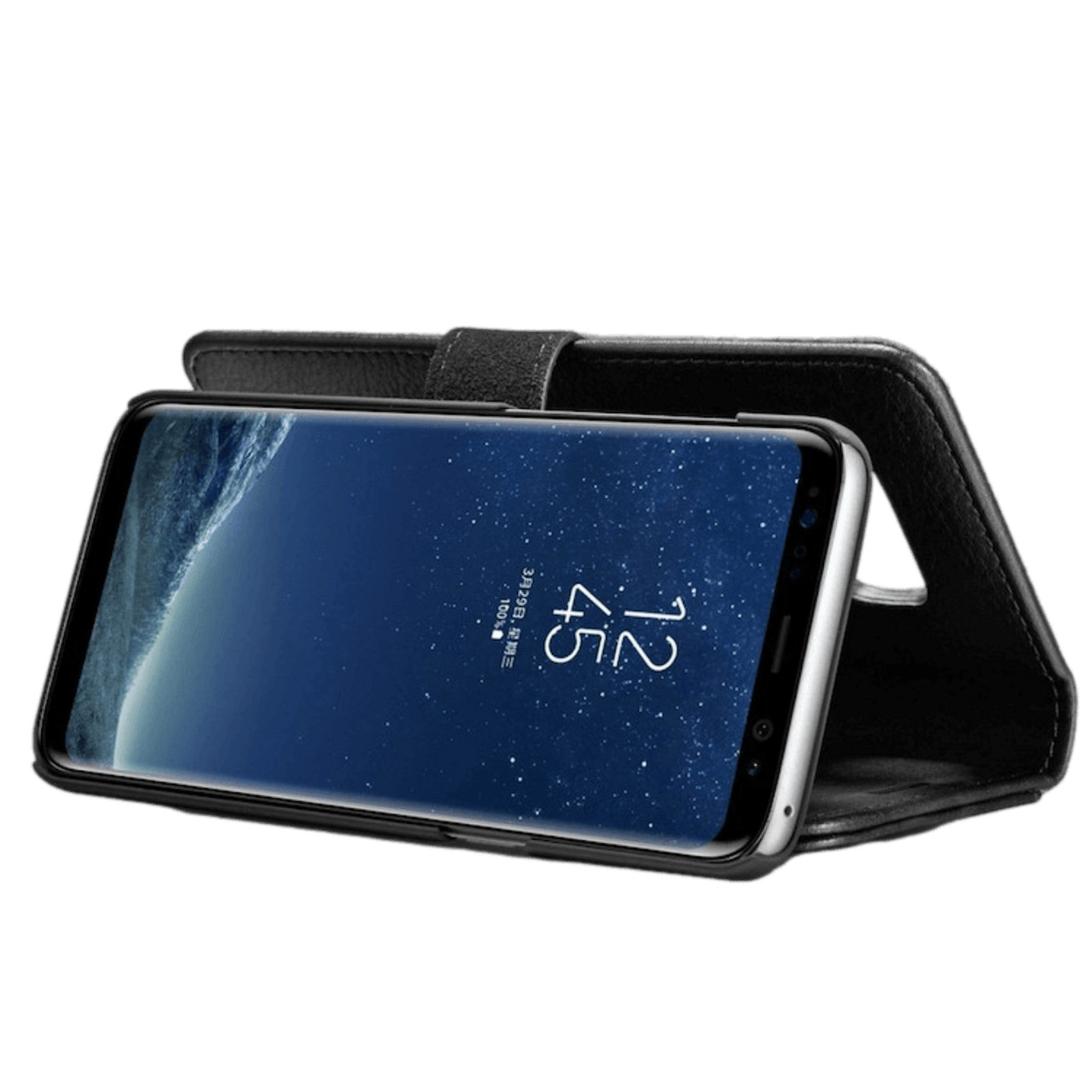 DG.MING Samsung Galaxy S8 Lederen 2-in-1 Wallet en Hoesje Zwart