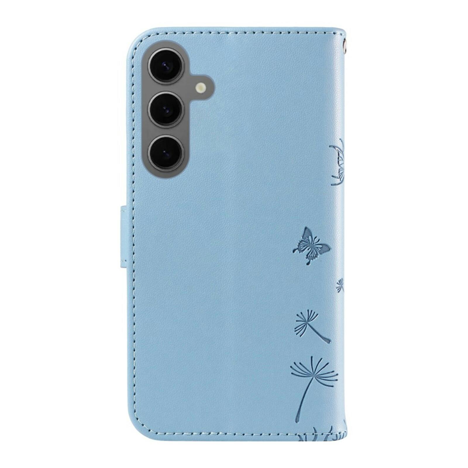 Comfycase Samsung S25 / S24 Dandelion Bookcase Hoesje Lichtblauw