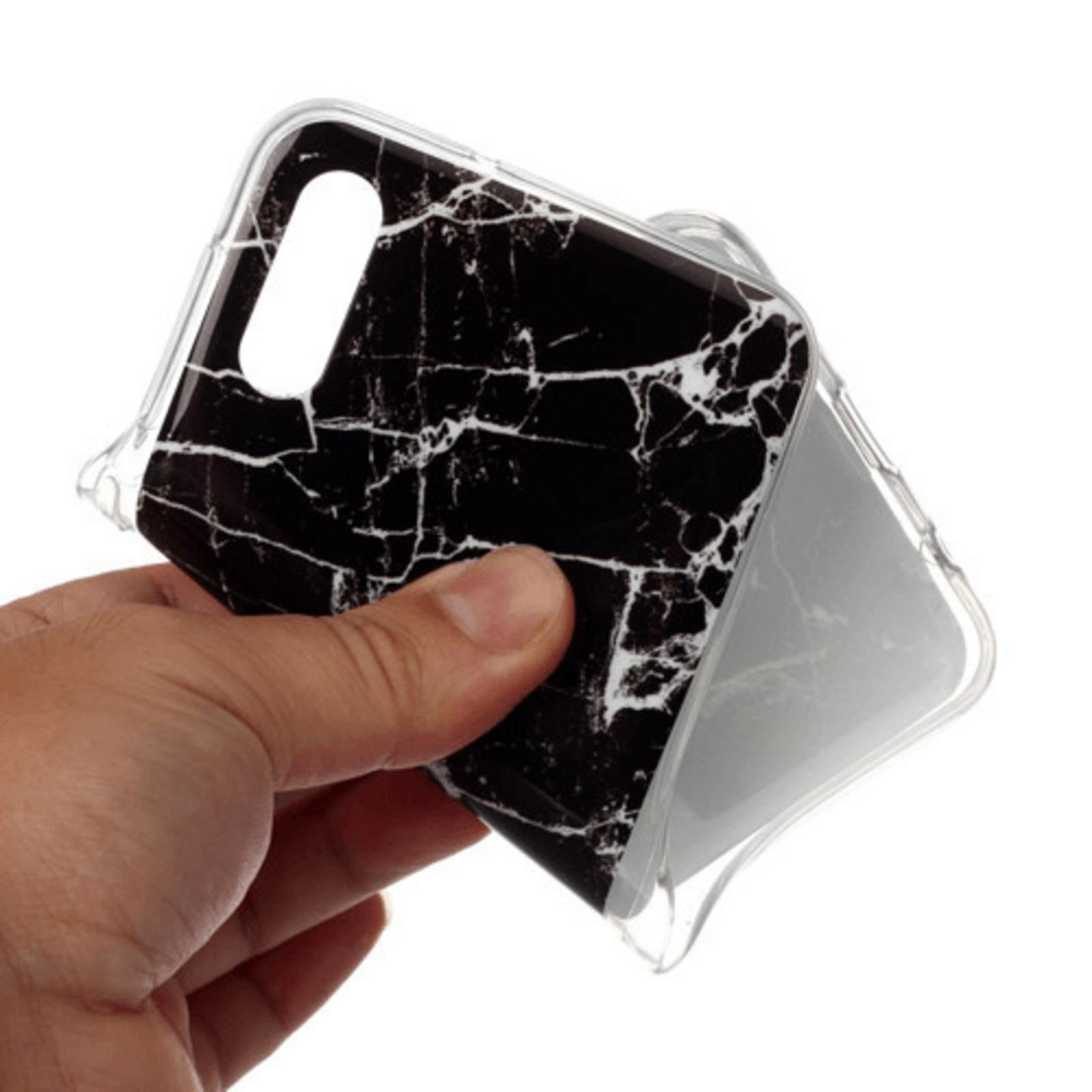 CaseBody Samsung Galaxy A10 Marble Case III met Ringhouder Zwart