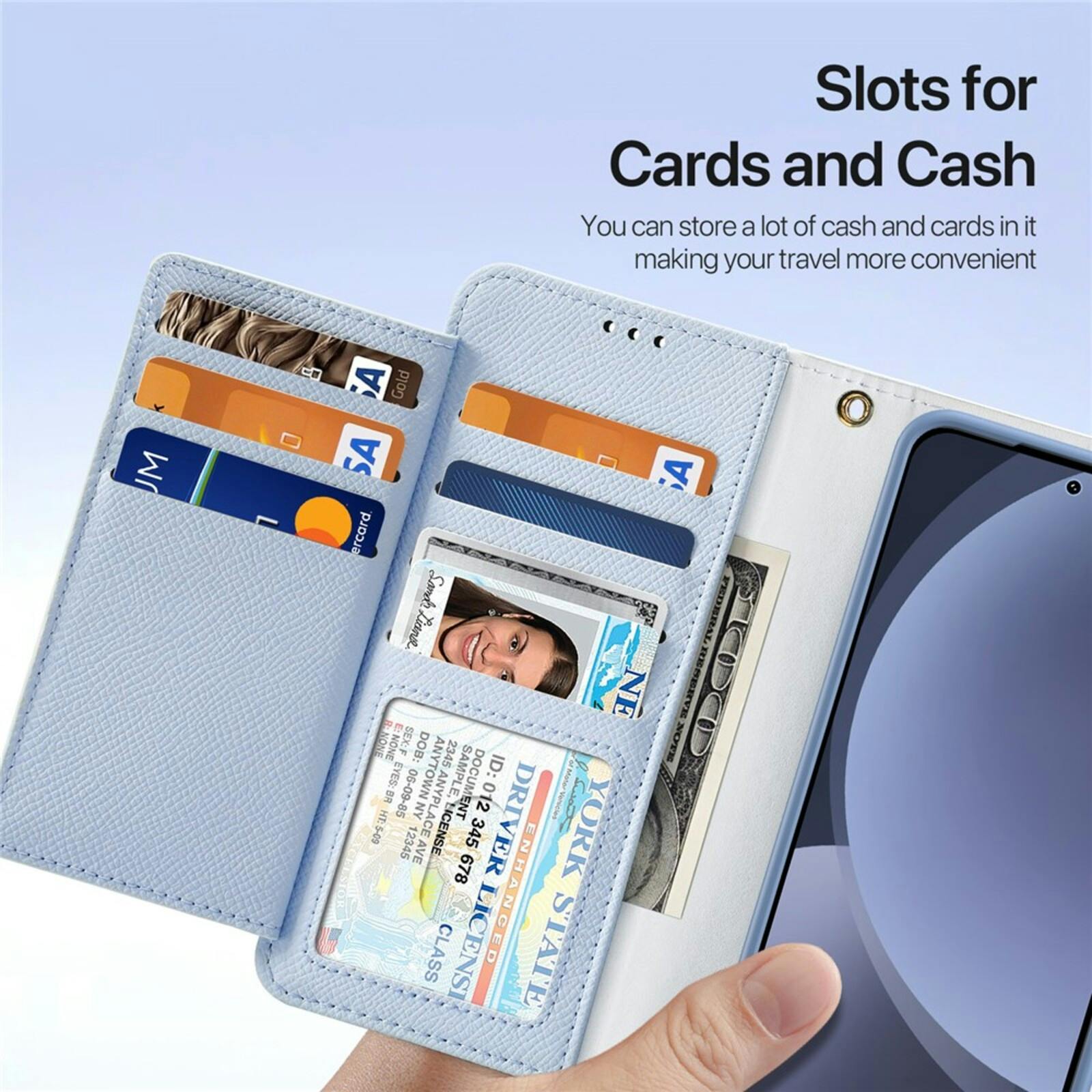 DUX DUCIS Samsung Galaxy S25 Premium 2-in-1 Bookcase met MagSafe Hoesje Lichtblauw