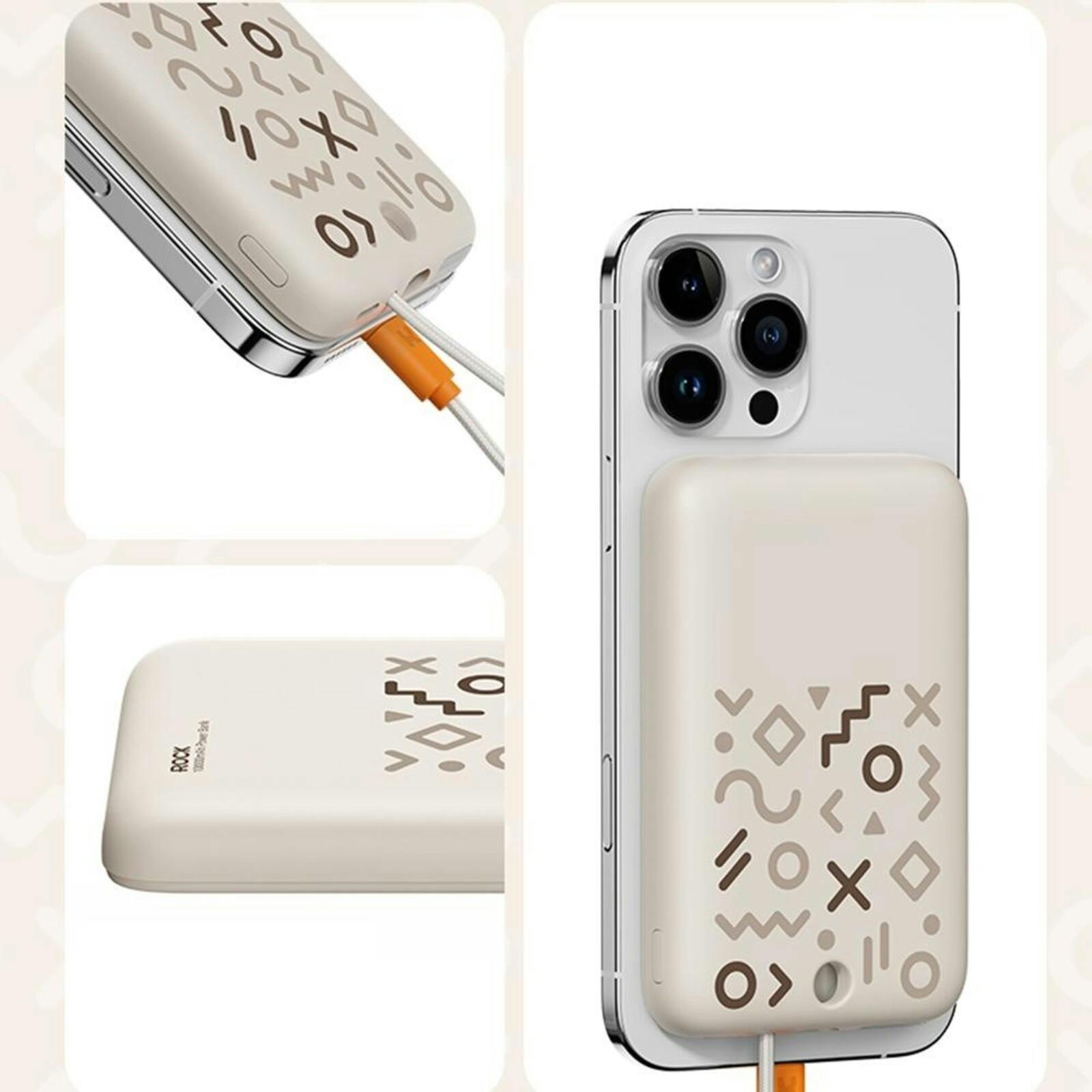 ROCK 10.000mAh MagSafe On-the-Go Powerbank Beige 10.000 mAh
