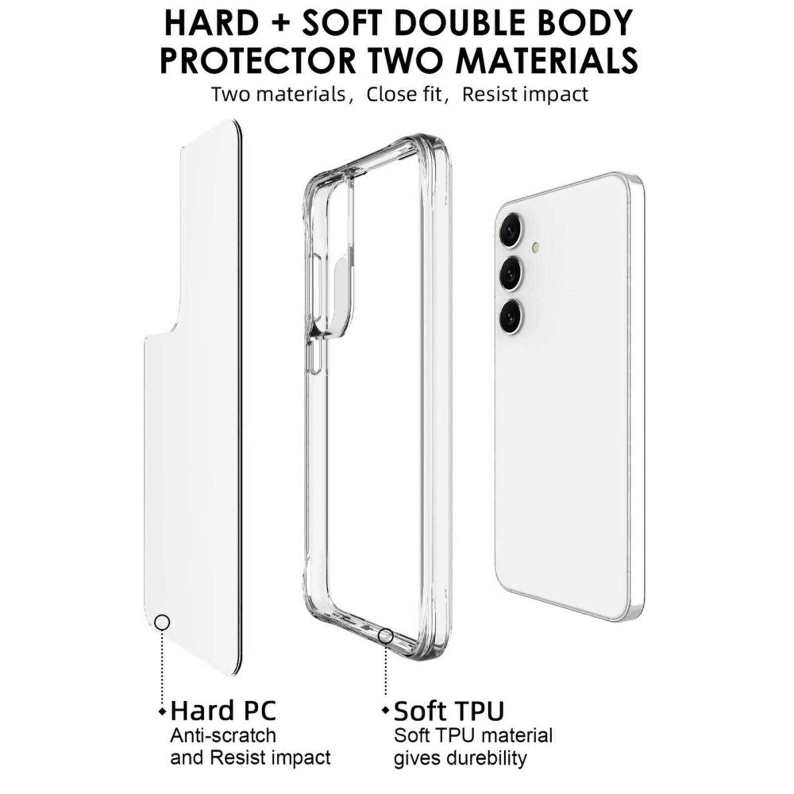 CaseBody Samsung S24 Dual Layer Anti-Shock Hoesje Transparant