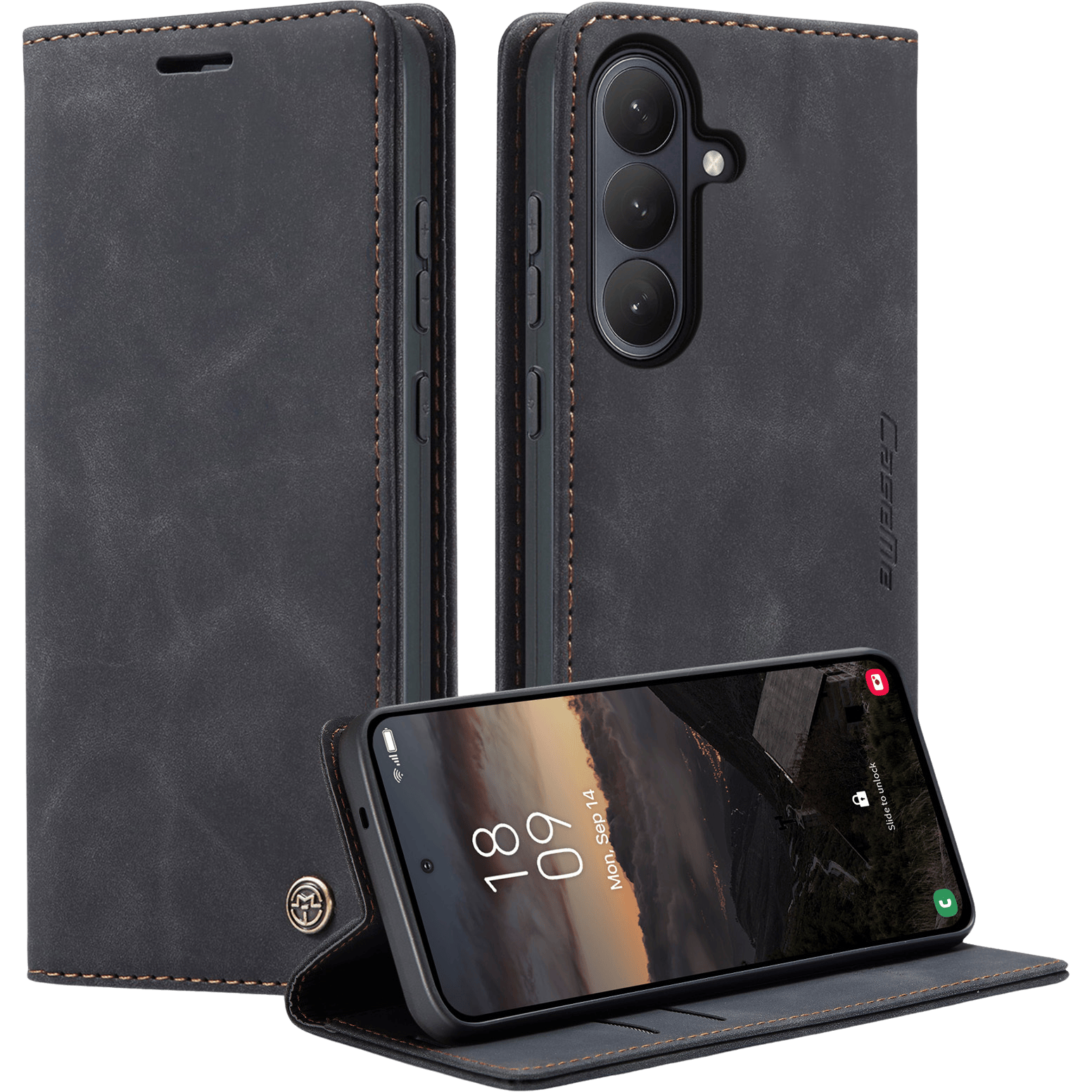 Caseme Samsung Galaxy S26 Business Bookcase Hoesje Zwart