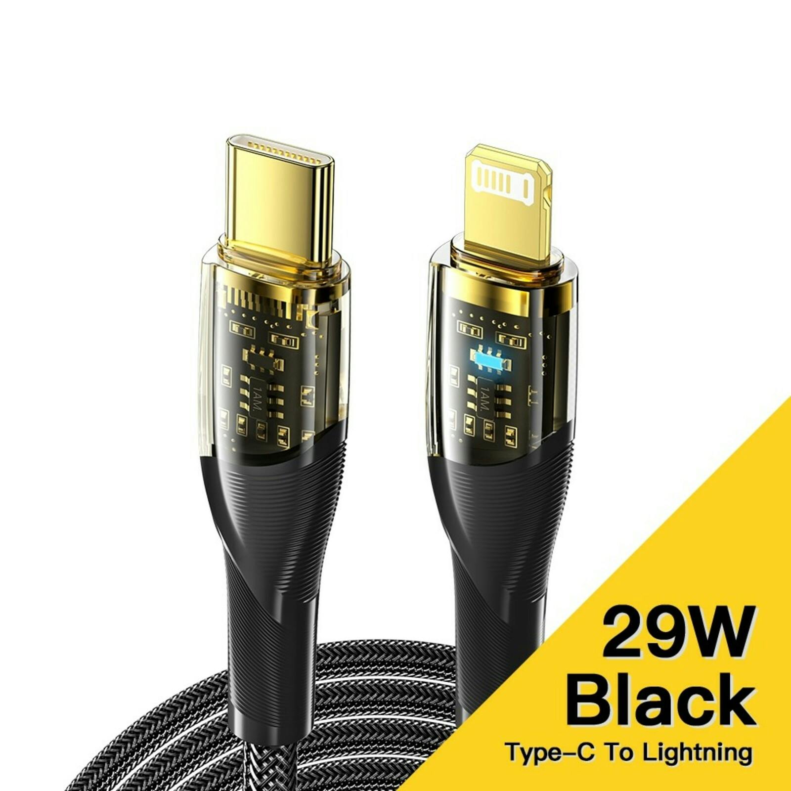 Essager 29W Power Delivery Oplaadkabel USB-C naar Lightning Goud 2m