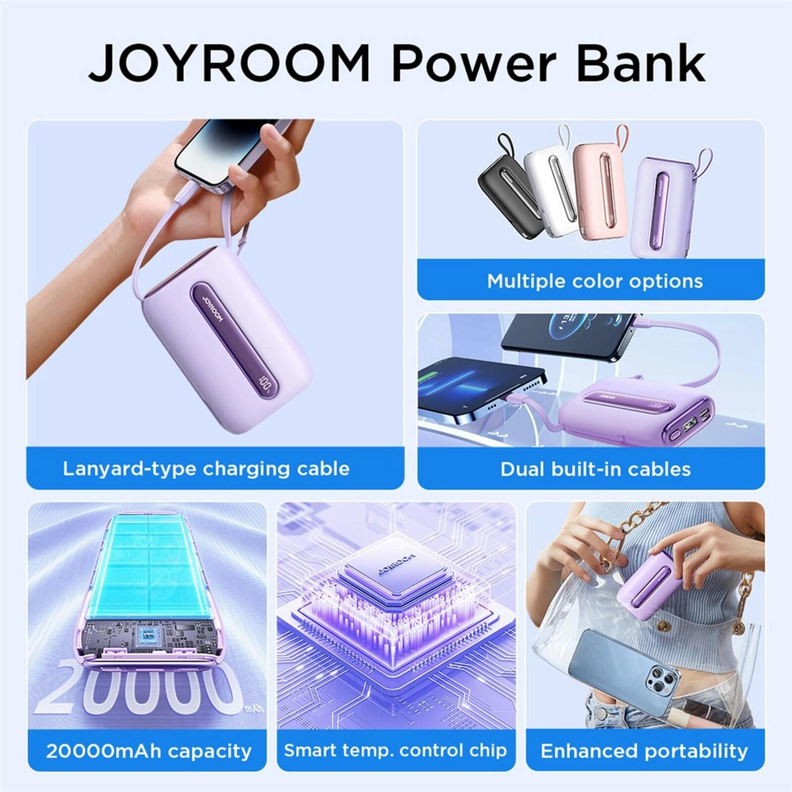 Joyroom Elegance Line Powerbank 20.000mAh Roze