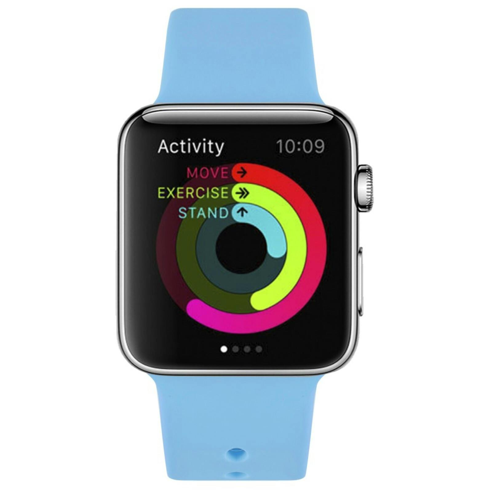 Mocaa Apple Watch Siliconen Horlogebandje 41-42mm Lichtblauw