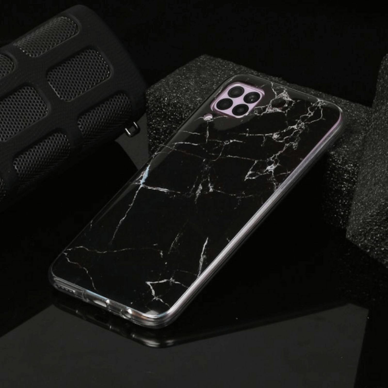 Mocaa Huawei P40 Lite zwart marmer telefoonhoesje Zwart