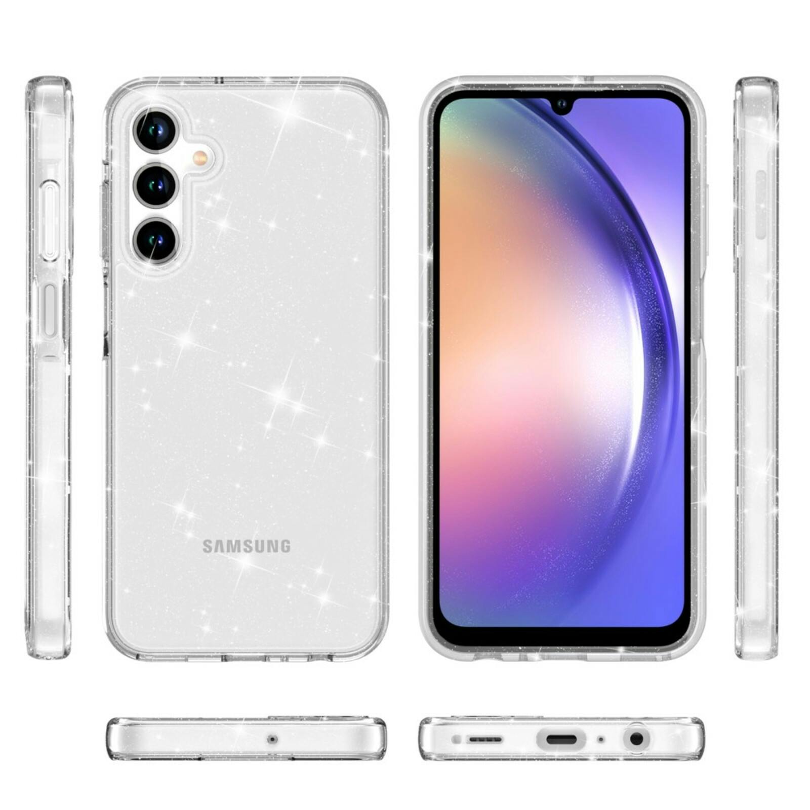 Mocaa Samsung Galaxy A55 Glitz Beschermhoesje Transparant