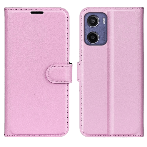 Mocaa Motorola Moto E15 4G Slim-Fit Bookcase Roze