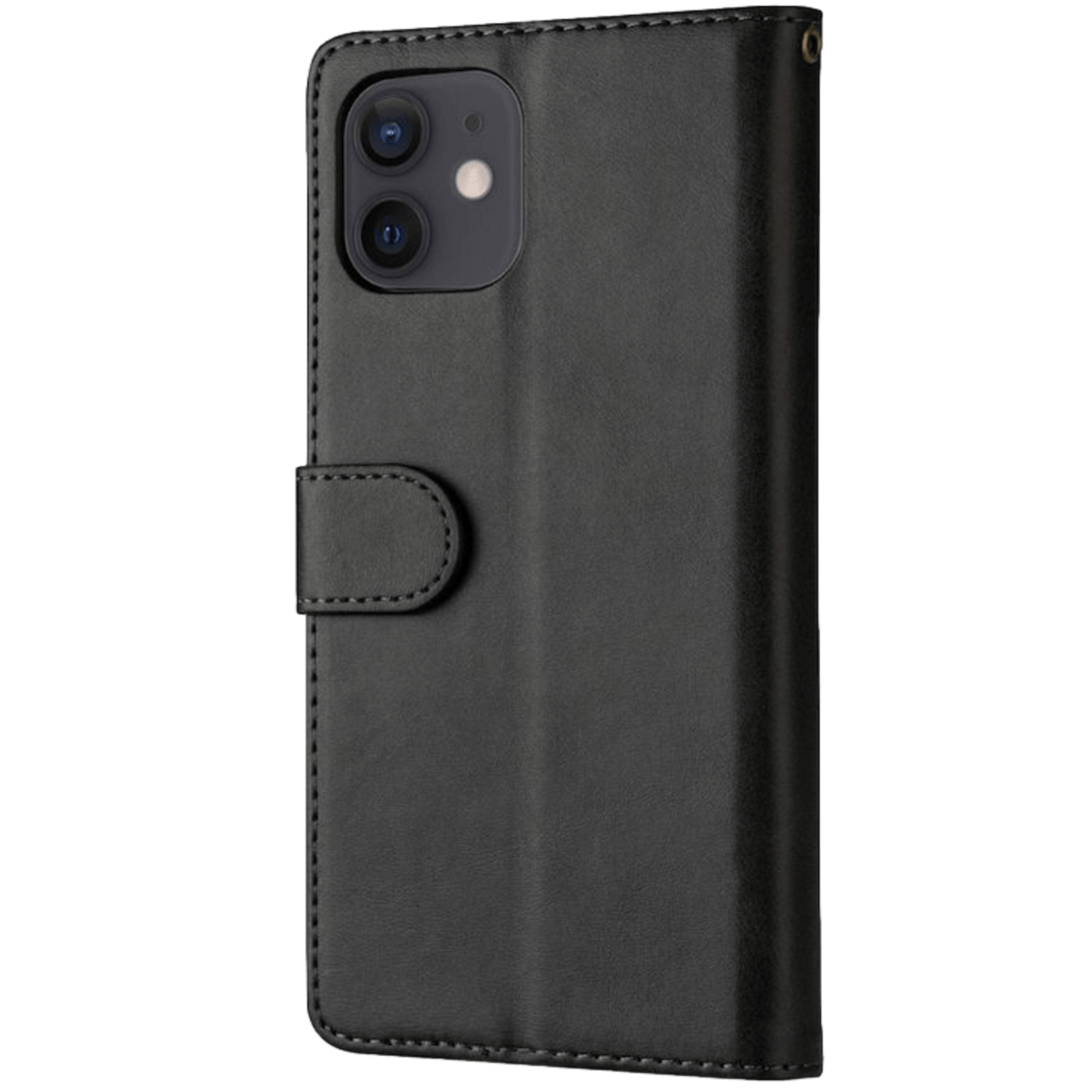 CaseBody iPhone 12 (Pro) Zipper Portemonnee Hoesje Zwart