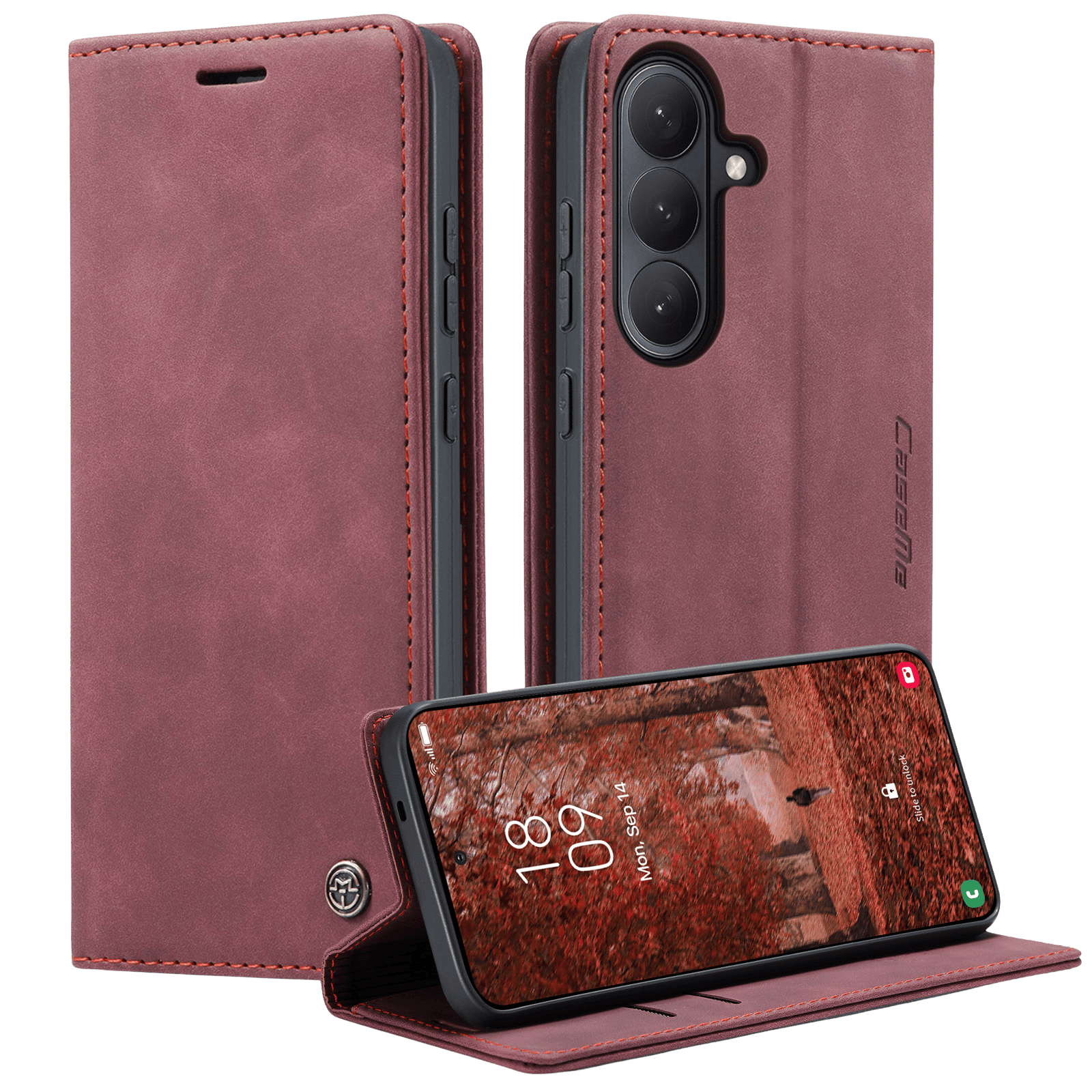 Caseme Samsung Galaxy S26 Plus Business Bookcase Hoesje Rood