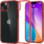 Spigen iPhone 14 Doorzichtig Hard Hoesje Rood - Voorkant & achterkant
