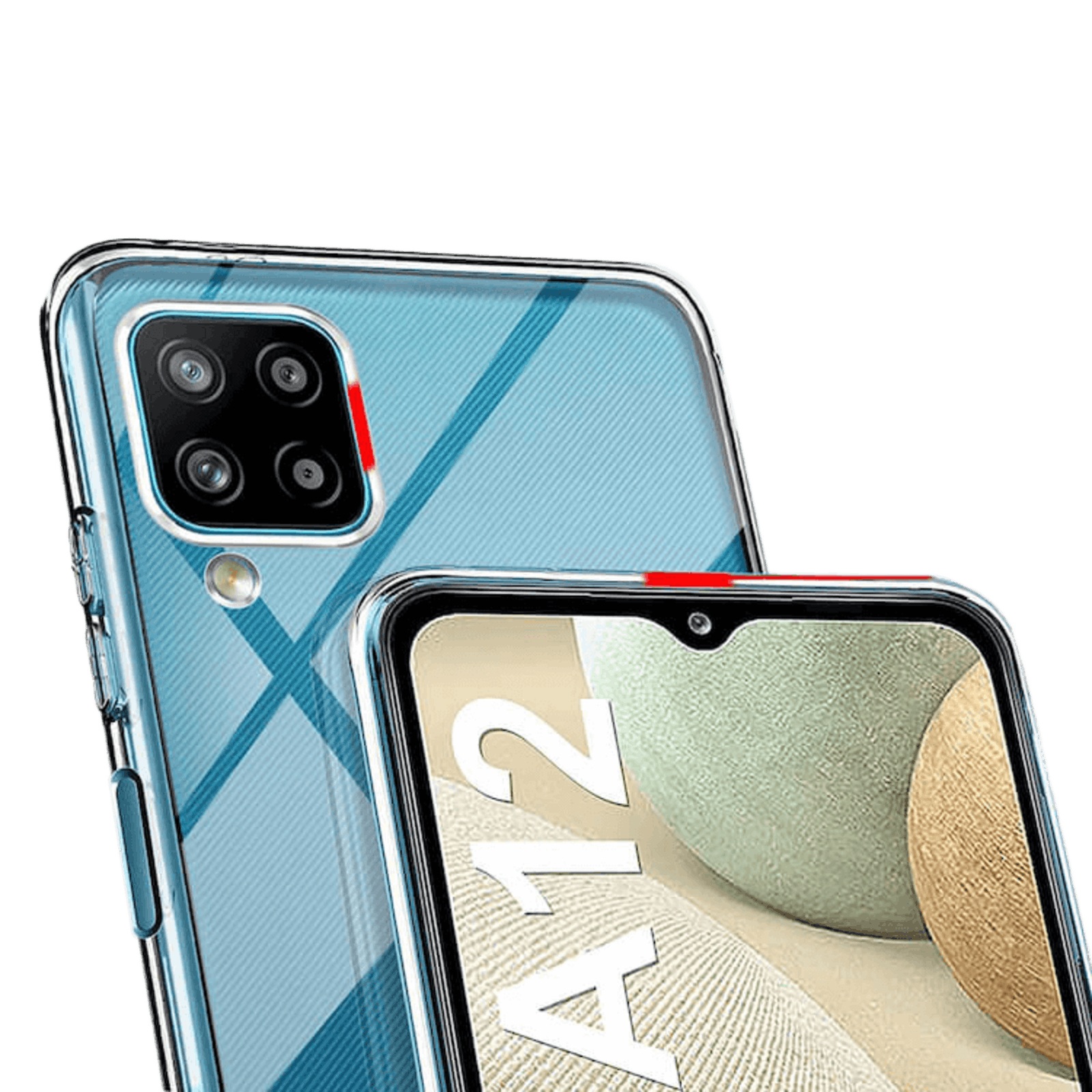 CaseBody Samsung Galaxy A12 Beschermhoesje mét Glazen Screenprotector Transparant