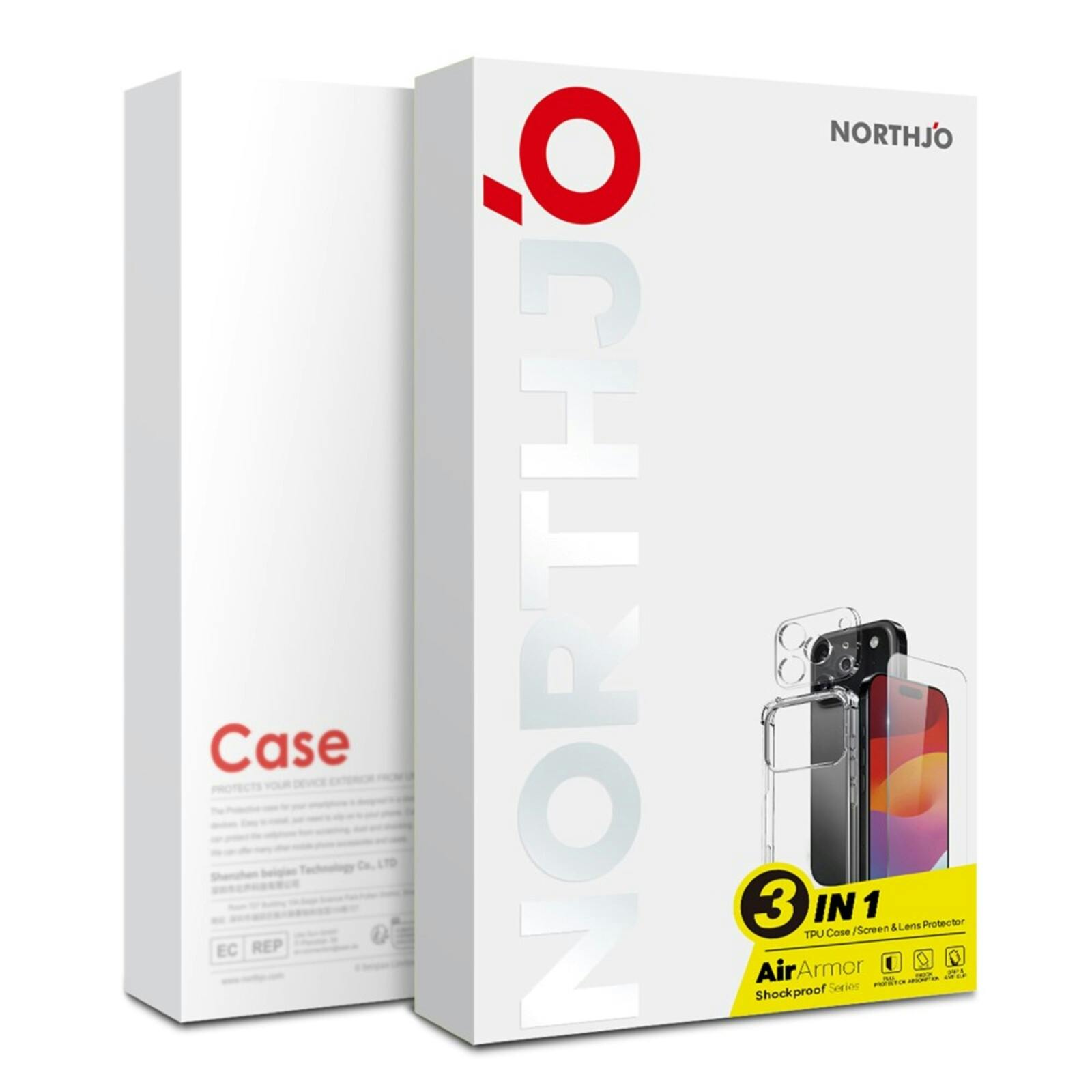 Northjo Apple iPhone 17 Air Shockproof All-in-One Protection Transparant