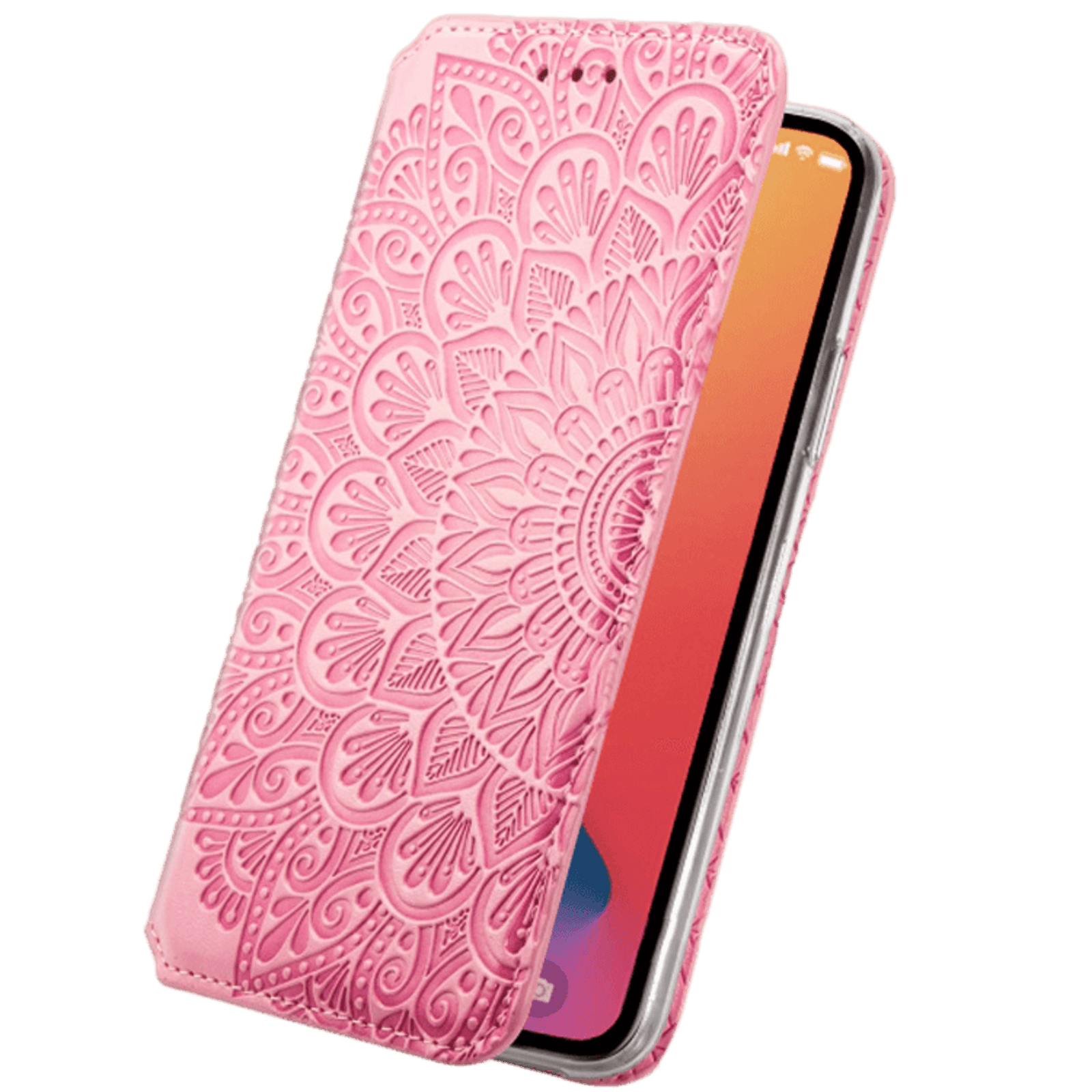 Mocaa iPhone 12 Mini Designz Magnetisch Mandala Portemonnee Hoesje Roze