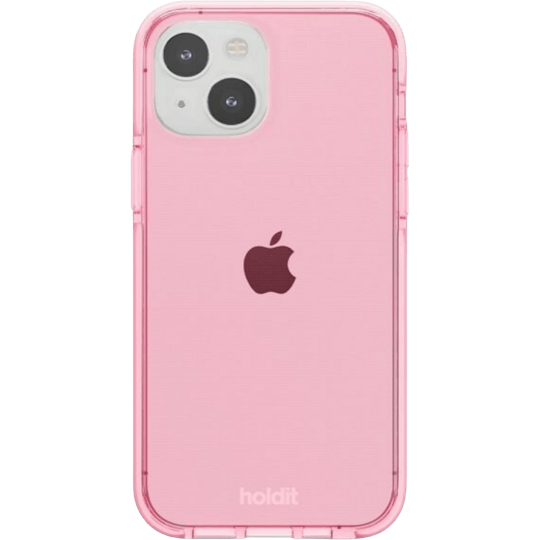 Holdit iPhone 14 Transparante Backcover Roze - Achterkant