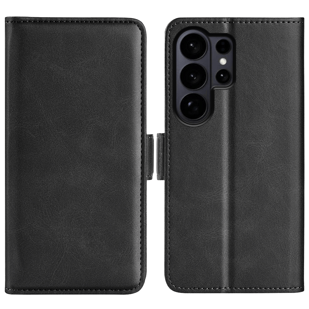 CaseBody Samsung S26 Ultra Real Leather Wallet Hoesje Zwart
