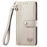 Mocaa Samsung A55 Love Heart Wallet Hoesje Grijs
