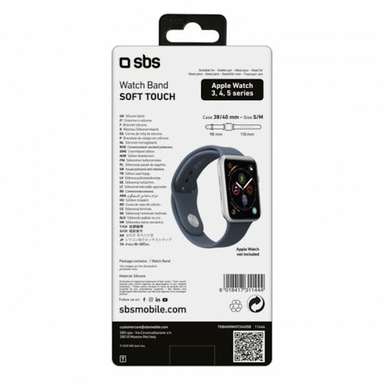 SBS Apple Watch Series 3/4/5/6/7/8/SE 40mm Band Blauw